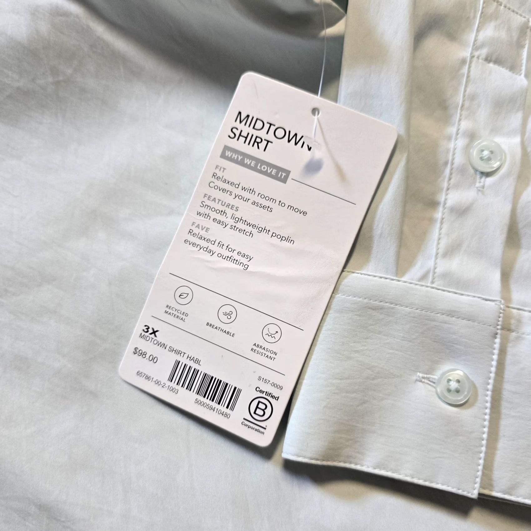 Athleta Athleta Shirt Womens 3X Green Midtown Button-Up Lightweight Casual Capsule Career Size XXL / US 16-18 / IT 52-54 - 4 Thumbnail