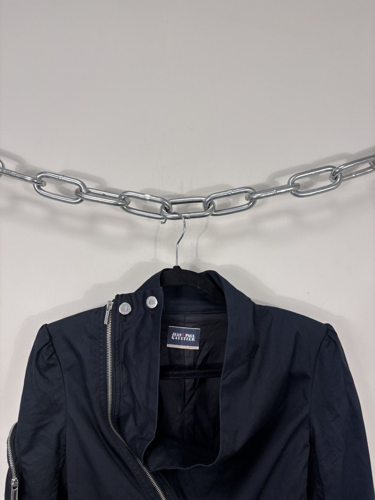 Jean Paul Gaultier Jean Paul Gaultier Women’s Navy/Black Asymmetrical Jacket Size L / US 10 / IT 46 - 4 Thumbnail