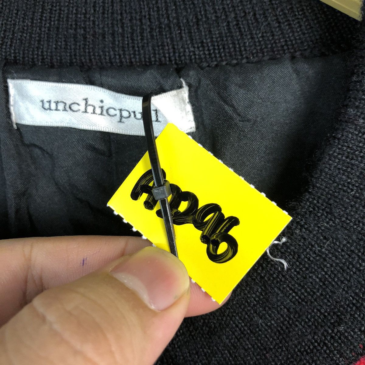Homespun Knitwear × Japanese Brand Unchicpull Black art Patterned Cardigans #A2996 Size M / US 6-8 / IT 42-44 - 12 Thumbnail