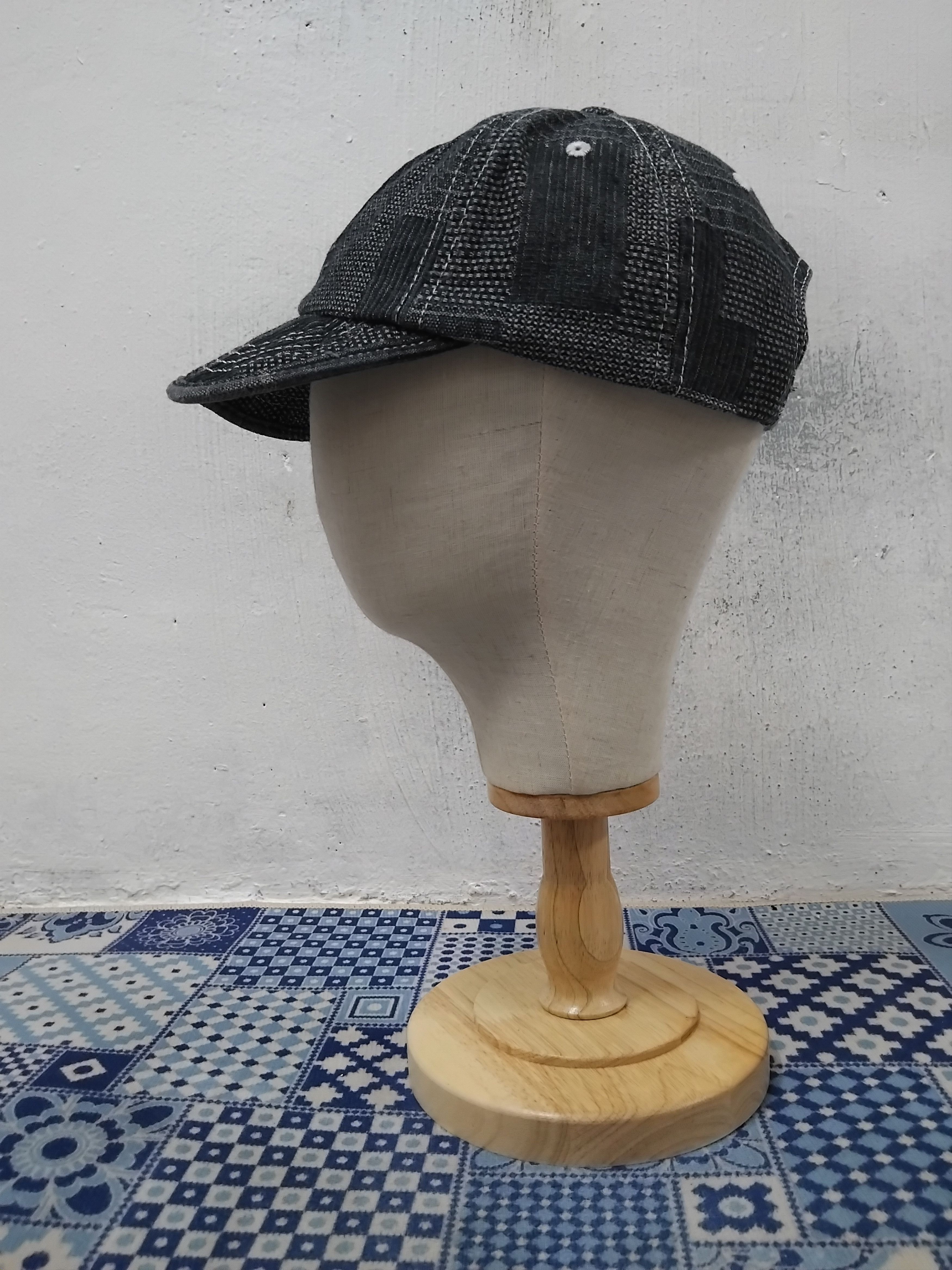 If Six Was Nine Shashiko print black colour kapital inspired cap Size ONE SIZE - 5 Thumbnail