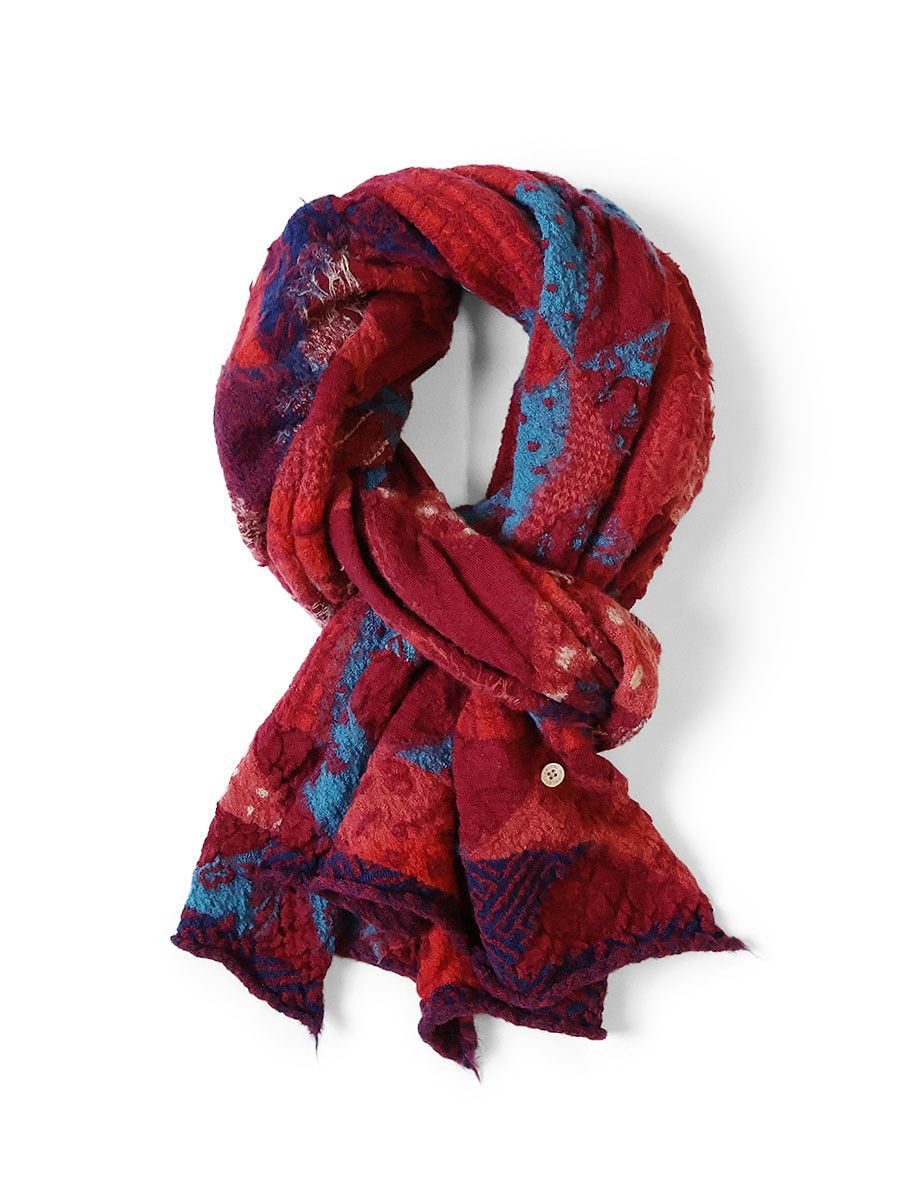 Kapital wool Indigo-dyed HAPPY Scarf
