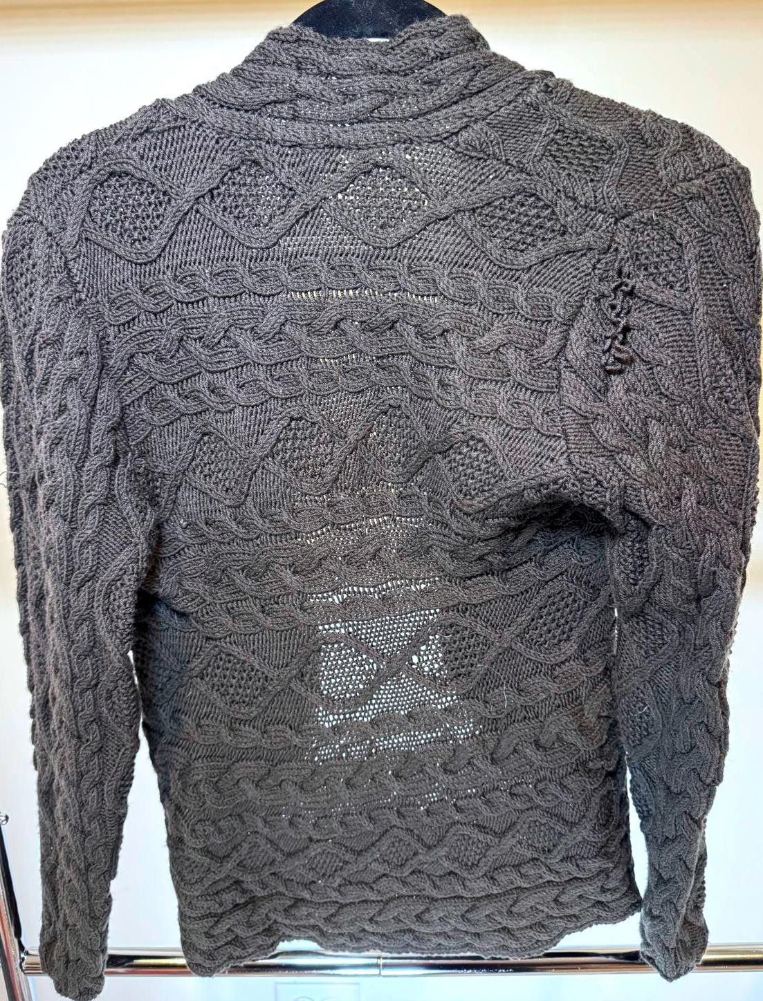 Designer Lafayette 148 New York Cable Knit Cardigan - Size L Size L / US 10 / IT 46 - 2 Thumbnail