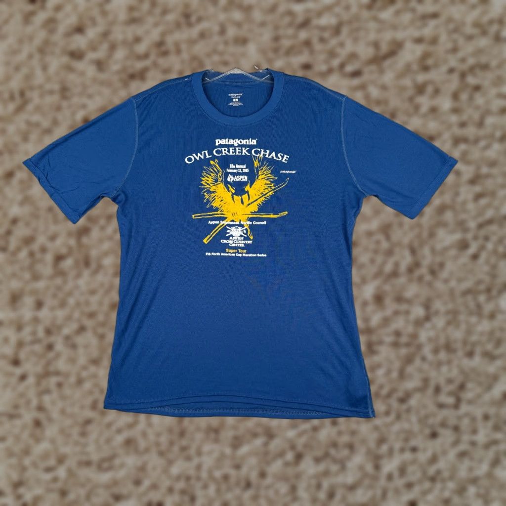 Patagonia Patagonia Shirt Adult Large Blue Capilene Polyester Owl Creek Chase Crew Neck Shirt Mens Size US L / EU 52-54 / 3 - 1 Thumbnail