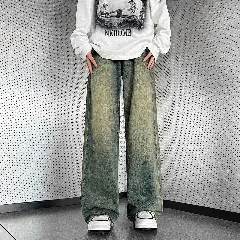 Japanese Brand Retro loose straight leg wide leg jeans Size US 32 / EU 48 - 5 Thumbnail