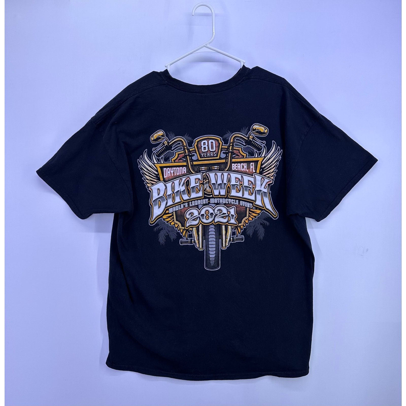 Gildan Bike Week Daytona Beach FL 2021 80 years Black shirt Size2XL Size US XXL / EU 58 / 5 - 1 Thumbnail