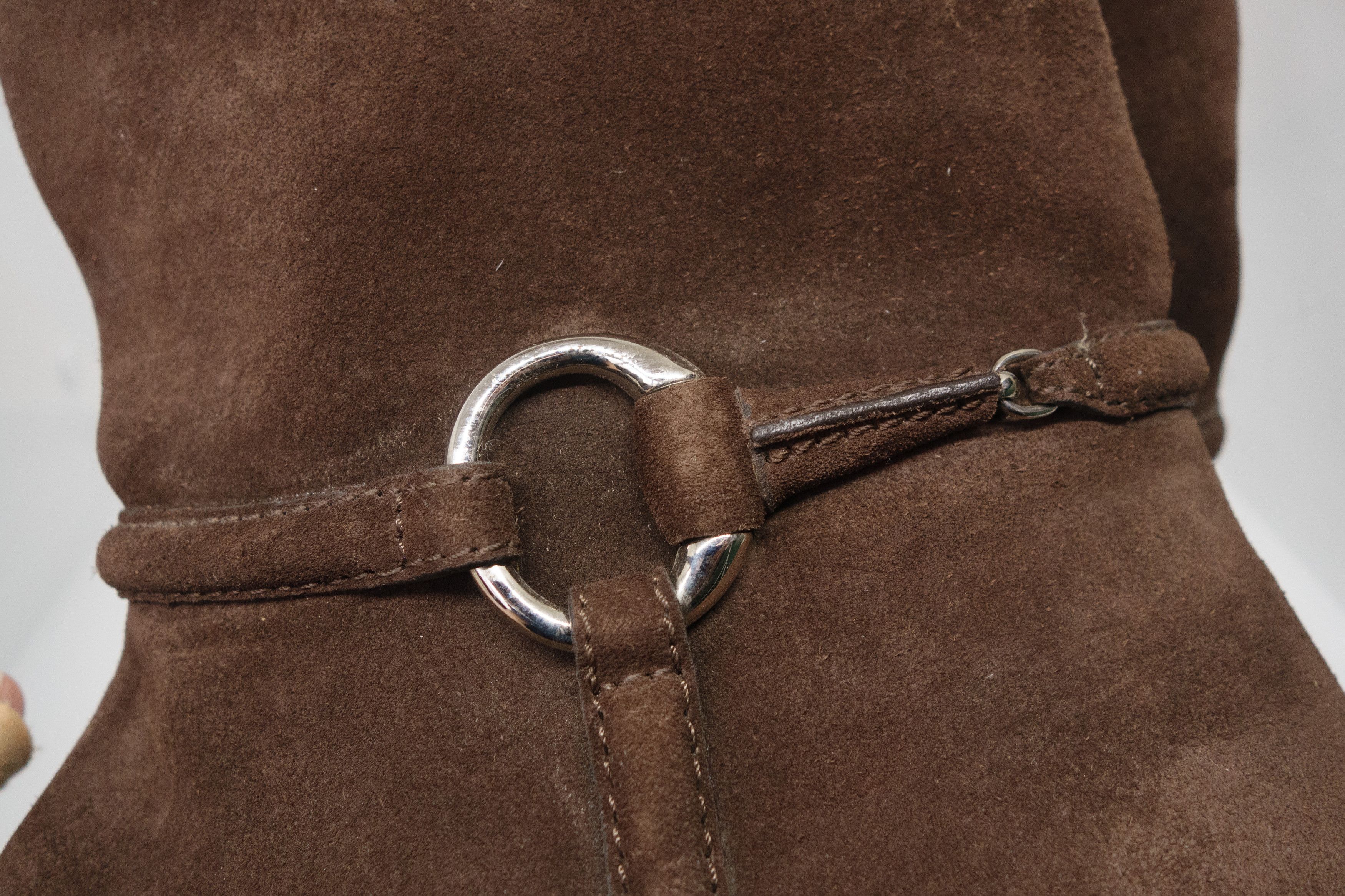 Gucci 00s Suede Mid-Calf Metal O-Ring Boots Tom Ford Size US 10 / IT 40 - 10 Thumbnail