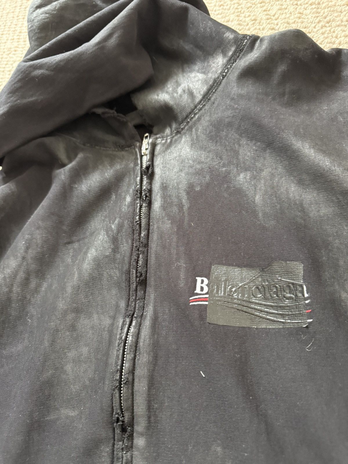 Balenciaga Balenciaga gaffer tape distressed zip hoodie Size US M / EU 48-50 / 2 - 4 Thumbnail