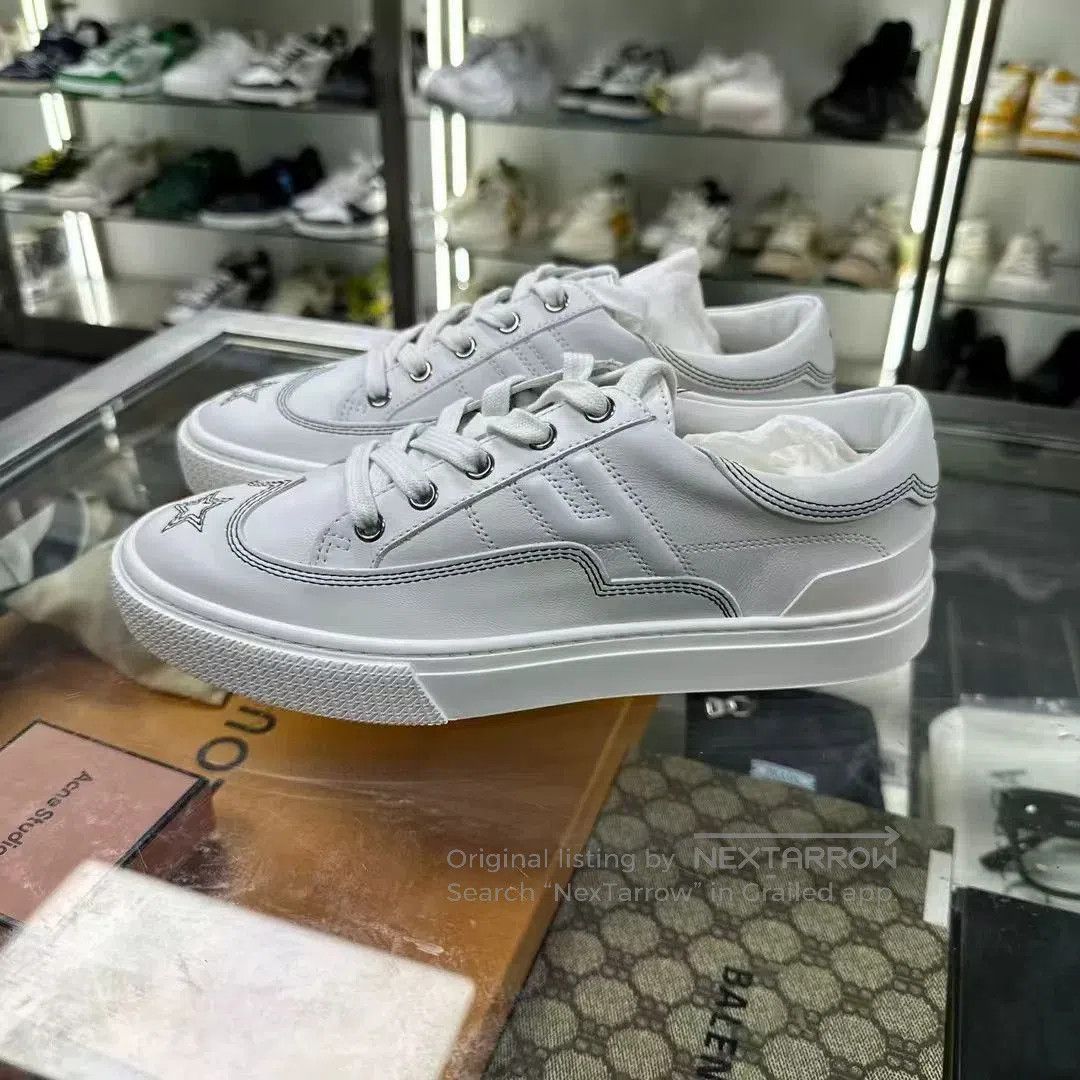 Hermes Hermes Star Embroidery White Sneakers. Size US 7.5 / IT 37.5 - 2 Thumbnail