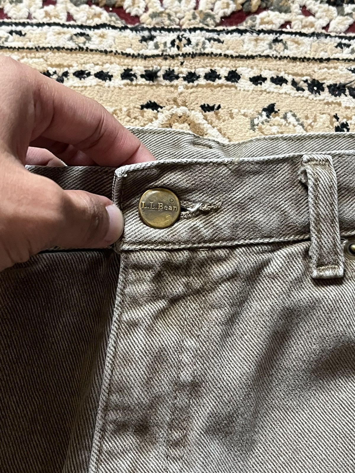 L.L. Bean × Vintage LL Bean Jeans Khaki Plaid Flanel Size US 34 / EU 50 - 7 Thumbnail