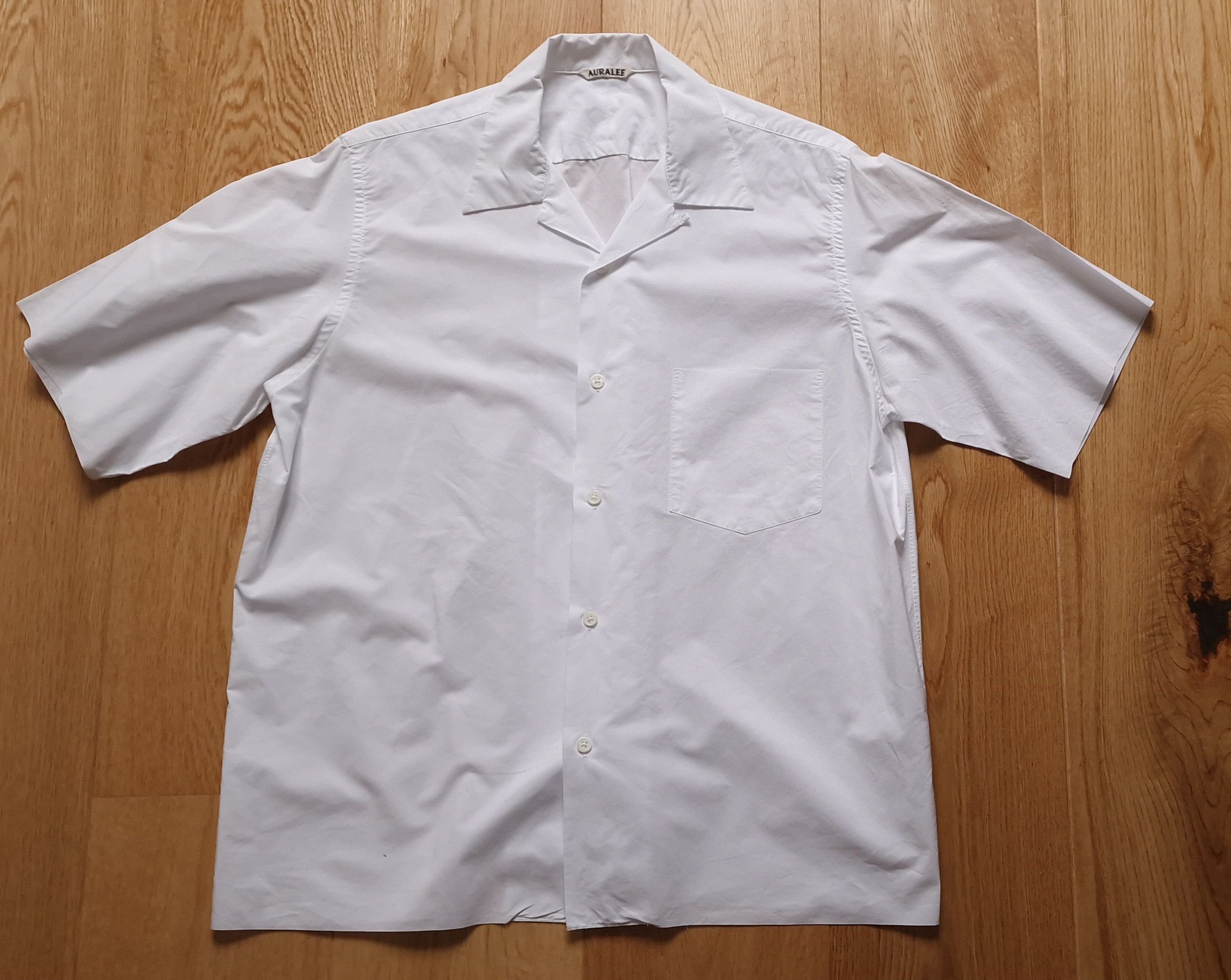 Japanese Brand Auralee Selvedge Weather Cloth Half Sleeved Shirt