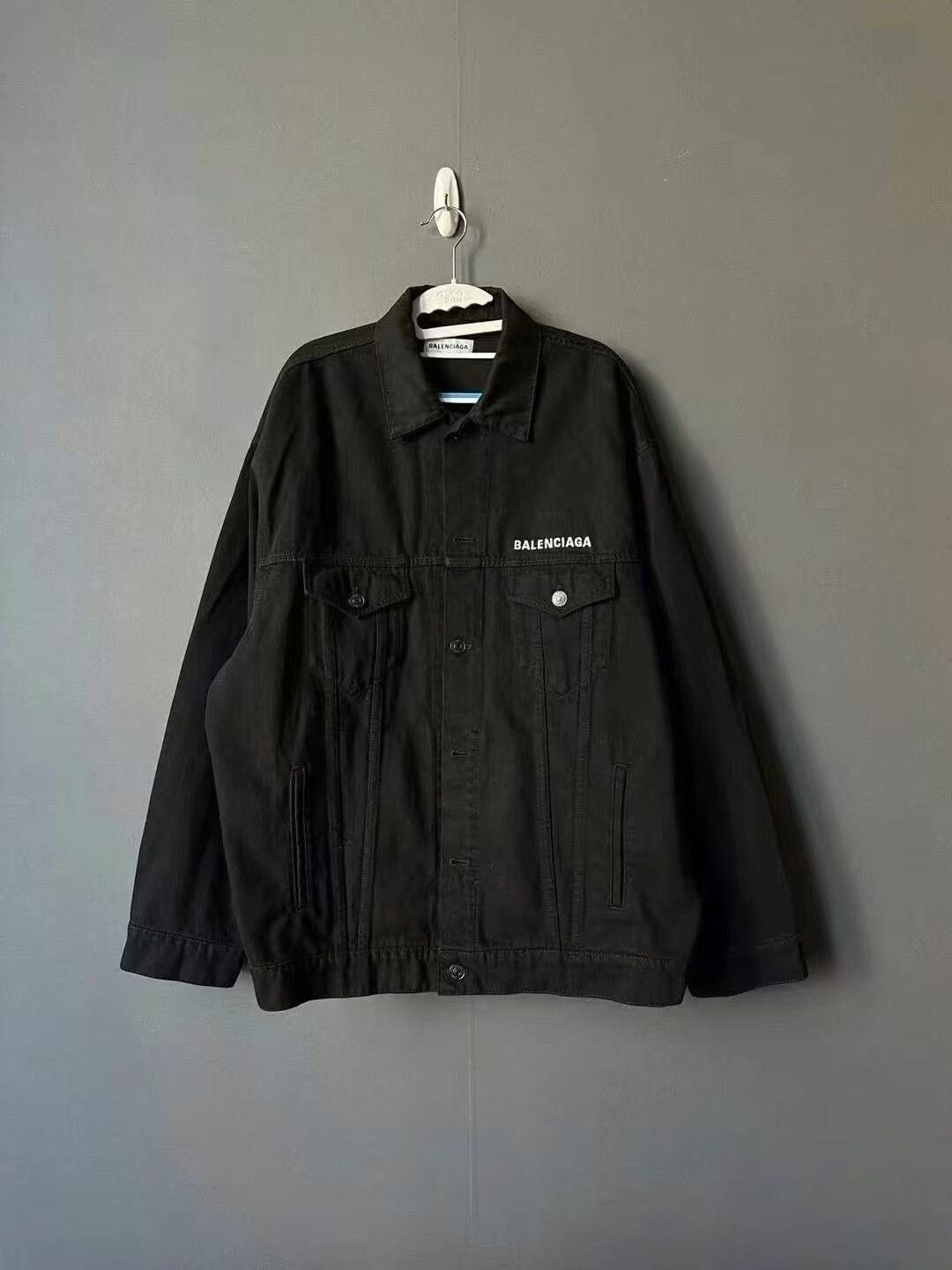 Balenciaga Balenciaga Black Crew Denim Jacket Size US S / EU 44-46 / 1 - 1 Thumbnail