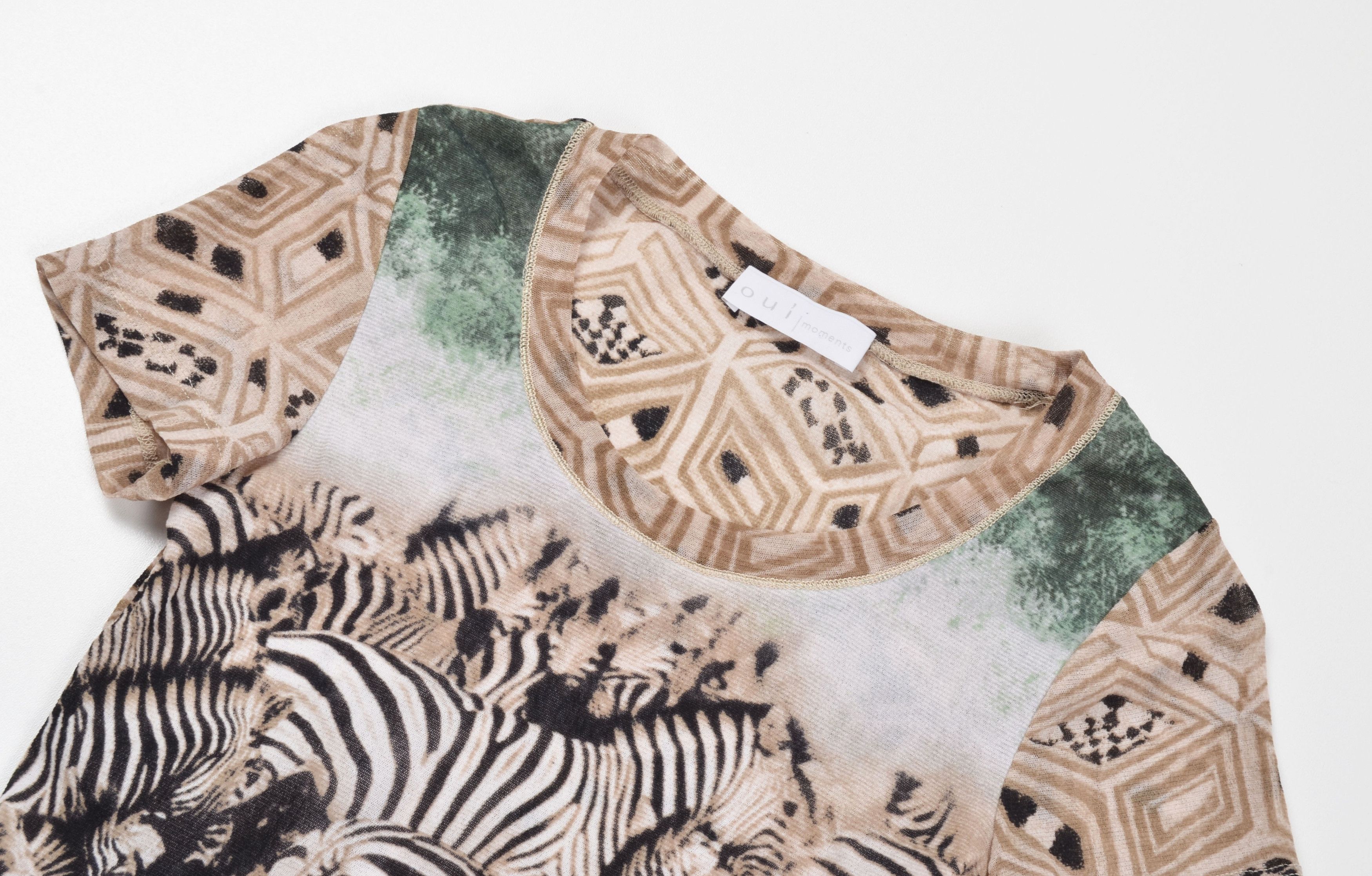 Vintage Oui Moments Y2K Mesh Zebra Print Animal Graphic T Shirt Size XS / US 0-2 / IT 36-38 - 4 Thumbnail