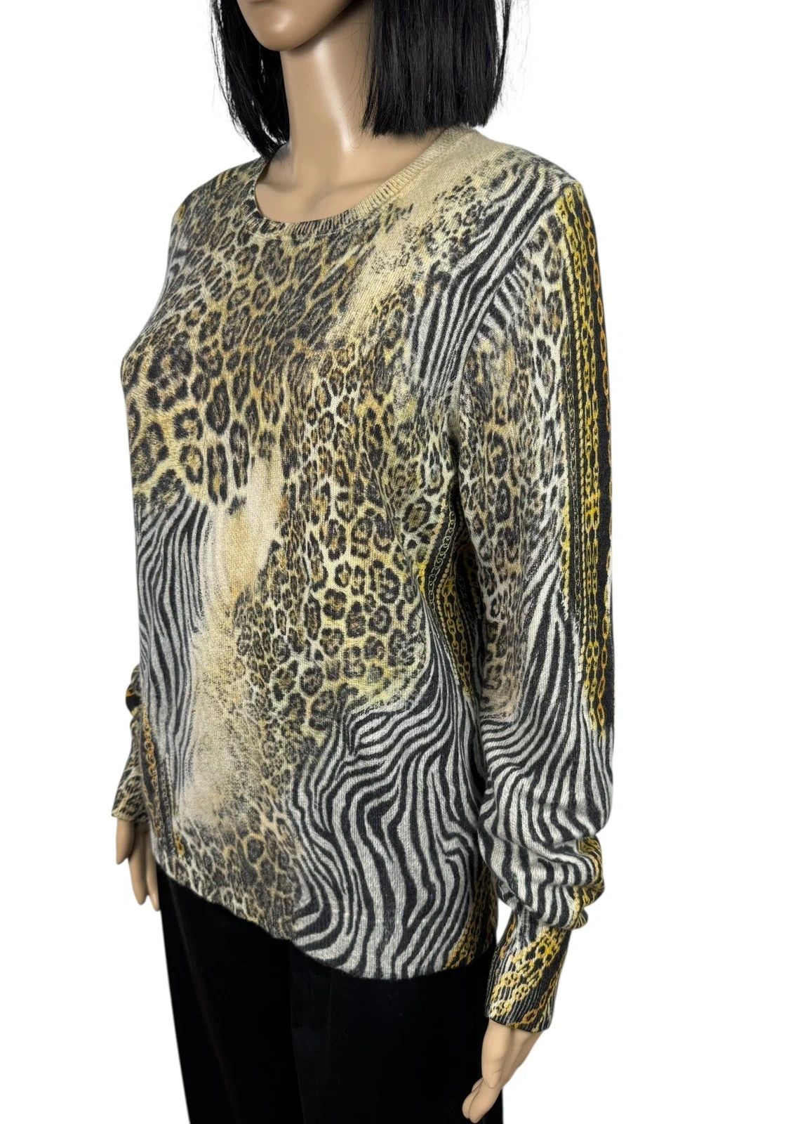 Other Nice Connection Animal Full Frinted Pullover Wool Cashmere Size L / US 10 / IT 46 - 4 Thumbnail