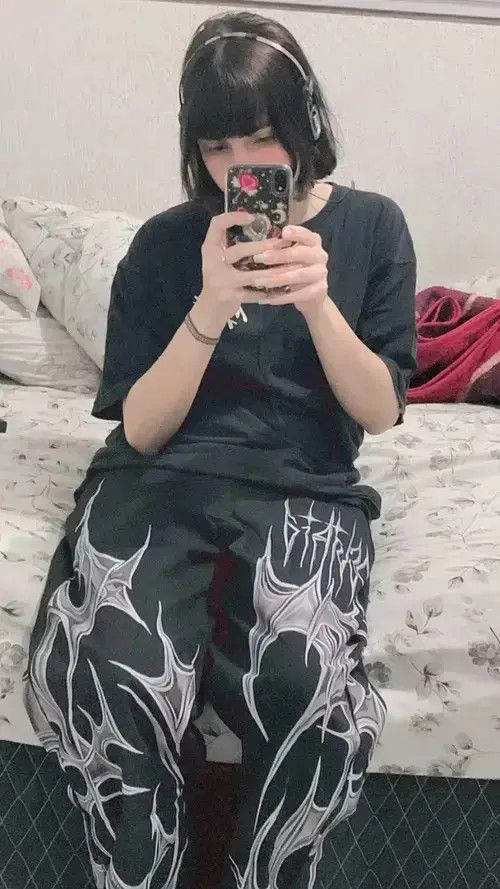 Other Trendy Jeans Men's Retro Punk Dark Loose Wide-leg Pants Size US 29 - 2 Thumbnail