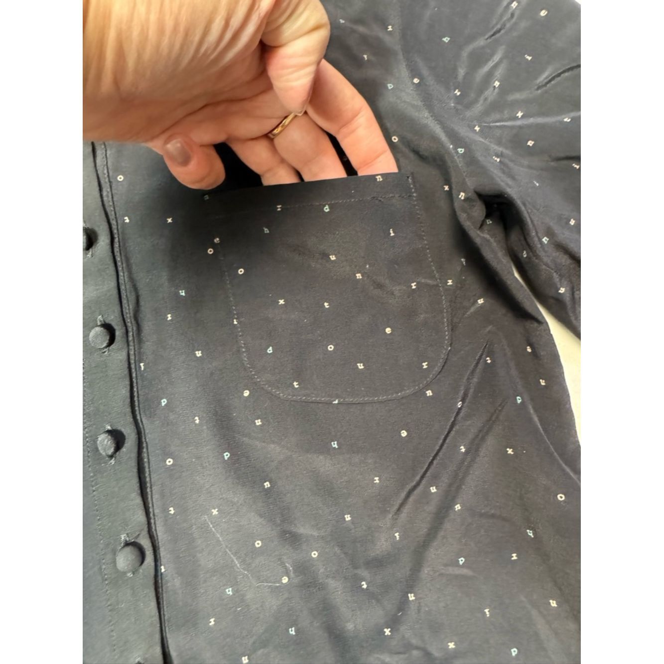 Other New Hunter Dixon Silk Black Alphabet Print Blouse Size S Size S / US 4 / IT 40 - 7 Thumbnail