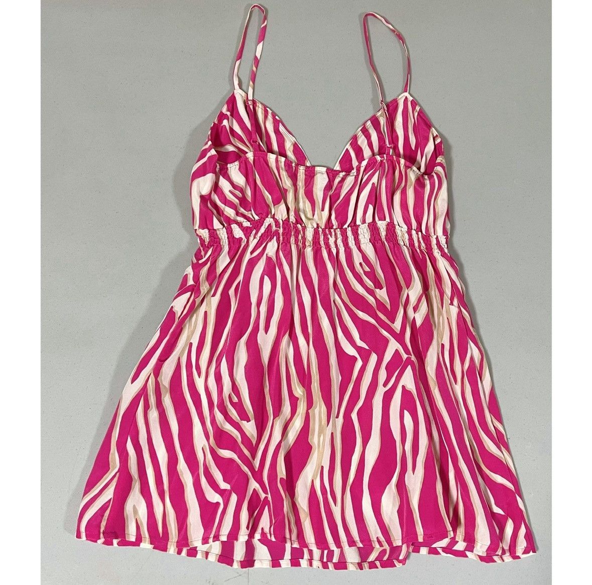 Express Pink White Zebra Print Y2K Babydoll Shirt Top Blouse XS 🩷✨ Size XS / US 0-2 / IT 36-38 - 4 Thumbnail