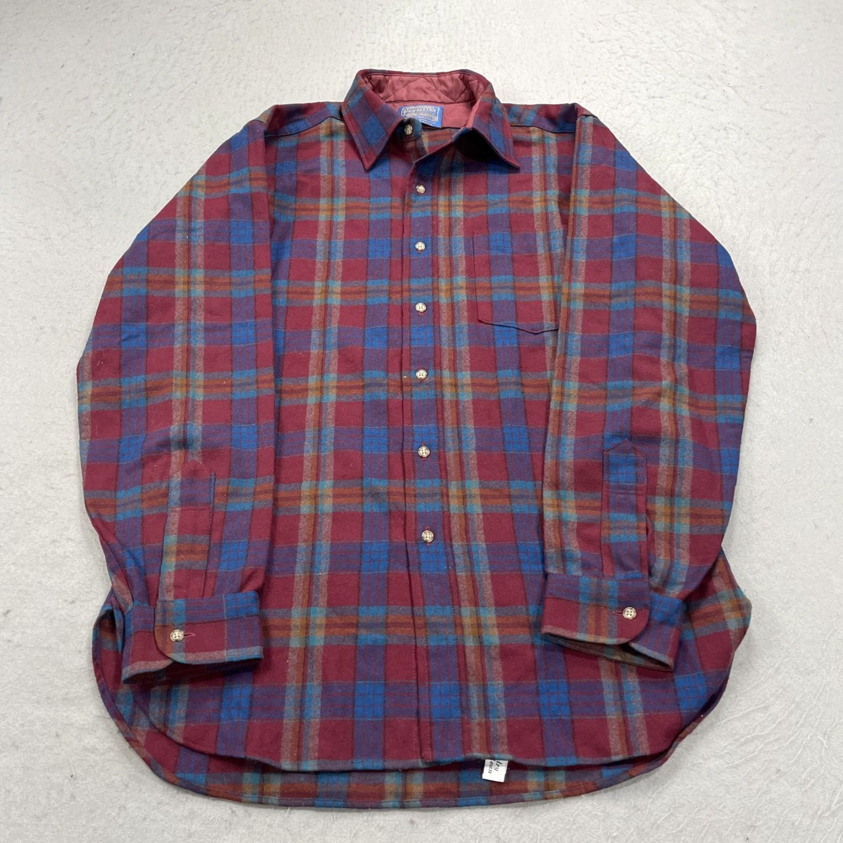 Pendleton VINTAGE Pendleton Shirt Mens M Red Plaid Wool Flannel Button-Up 70s USA 100% Virgin Wool Pockets Long Sleeve Button-Up Mens Size US M / EU 48-50 / 2 - 2 Thumbnail