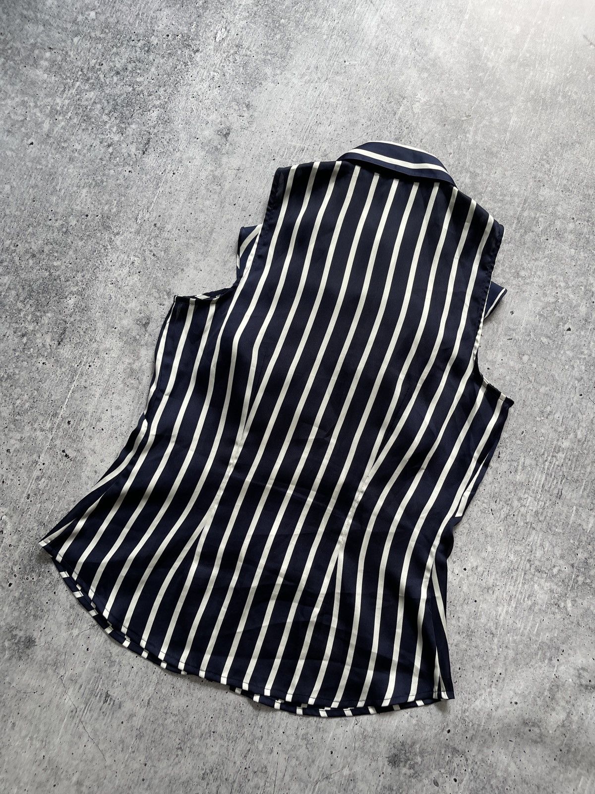 Polo Ralph Lauren Ralph Lauren Blue White Stripe Satin Blouse Top Size S(2) Size S / US 4 / IT 40 - 9 Thumbnail