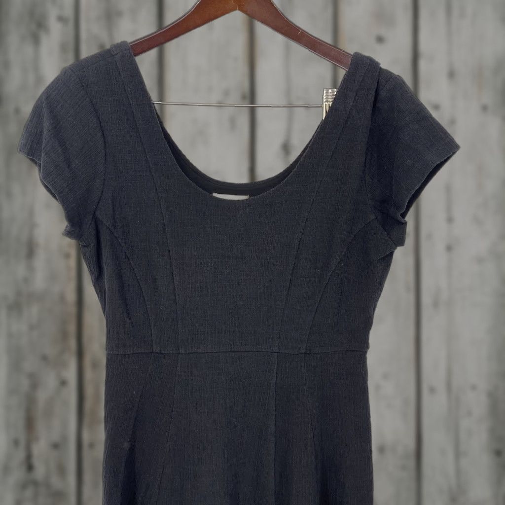 Anthropologie Anthropologie Maeve Dress Womens Medium Black Textured Mini Short Quiet Luxury Size 32" / US 10 / IT 46 - 1 Thumbnail