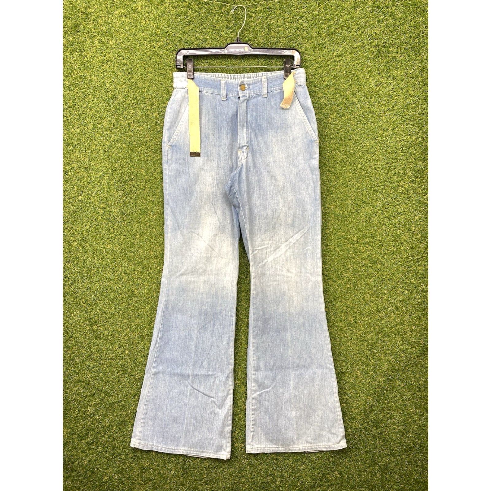 Wrangler VINTAGE Wrangler Flame Resistant Jeans 28 Regular Blue Denim 80s 90s Western USA Bell Bottoms Mens Womens Girls Boys Size 28" / US 6 / IT 42 - 2 Thumbnail