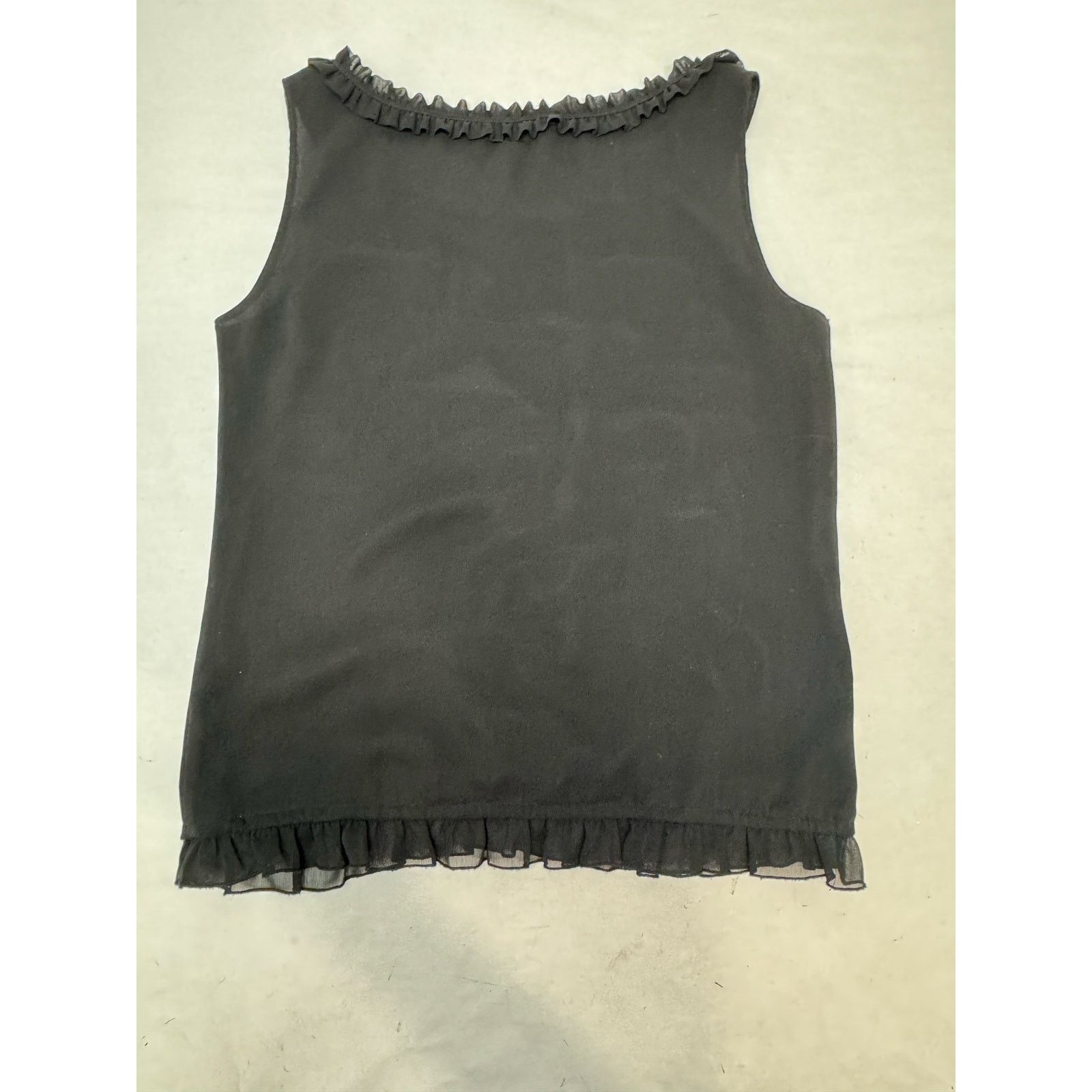 H&M Whimsigoth Floral Tank Sheer Black Ruffle Size 4 Goth H&M Size S / US 4 / IT 40 - 4 Thumbnail