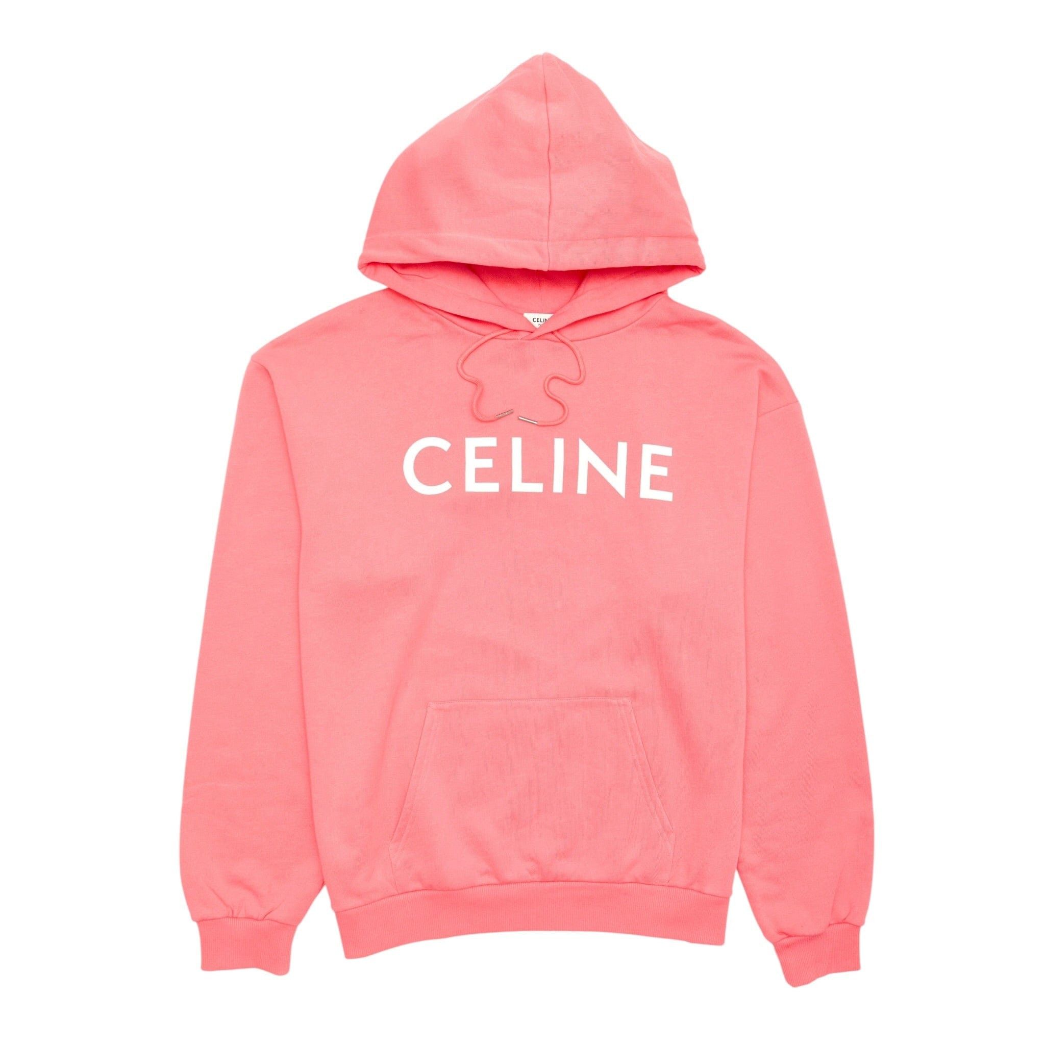 Celine Logo Hooded Sweatshirt Pink Size US XXL / EU 58 / 5 - 1 Thumbnail