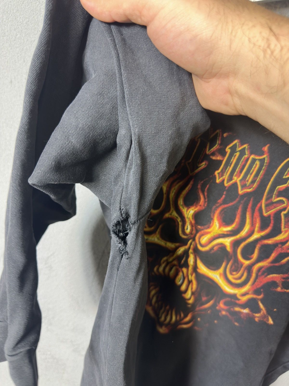 Band Tees × Vintage Vintage 90’s Fear No Evil Tribal Inferno Flame Sweatshirt Size US M / EU 48-50 / 2 - 6 Thumbnail