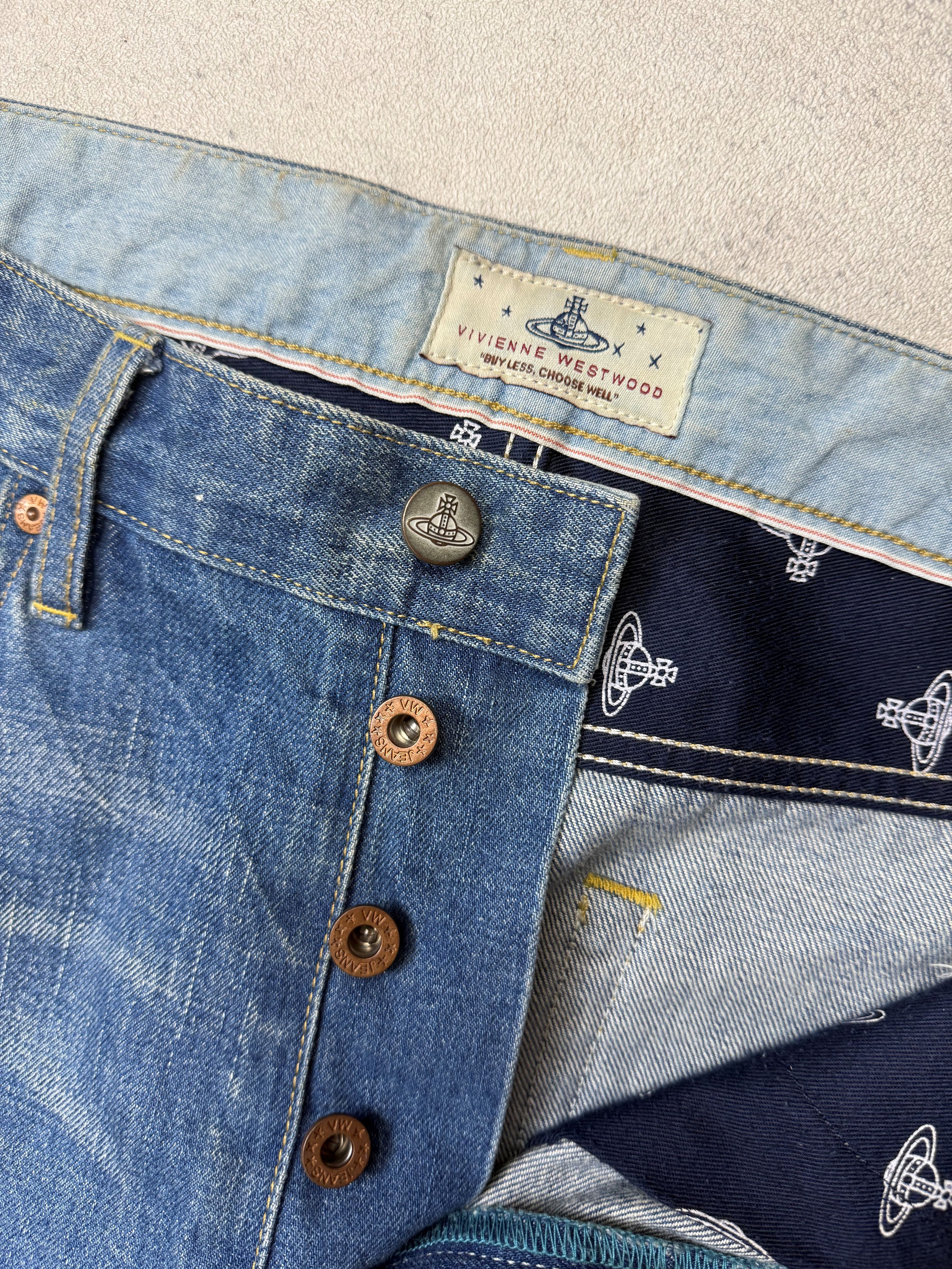 Vivienne Westwood Vivienne Westwood Orb Logo Denim Paint Splatter Size US 34 / EU 50 - 9 Thumbnail