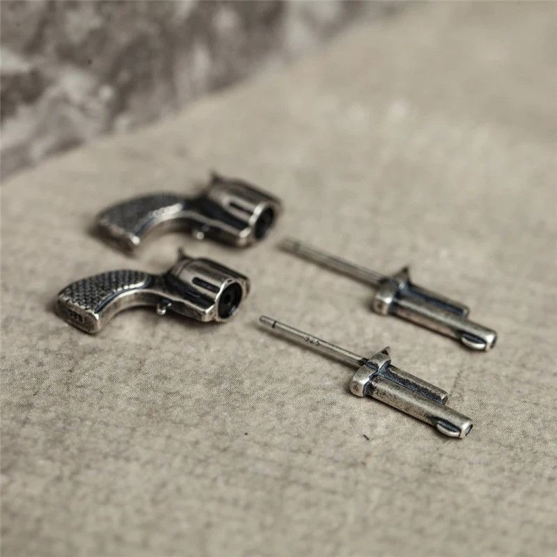 Jewelry Gun Stud Earrings 925 Sterling Silver Ear Gift Size ONE SIZE - 3 Thumbnail