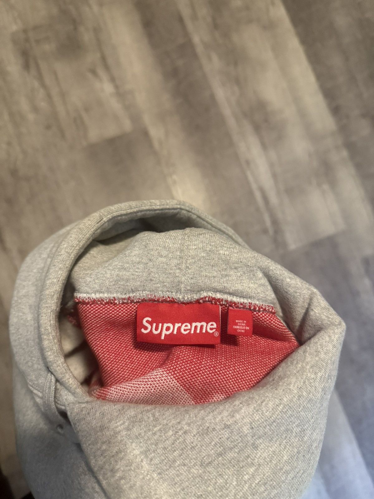 Supreme Grey & Red Supreme Thick Hoodie Size US M / EU 48-50 / 2 - 5 Thumbnail