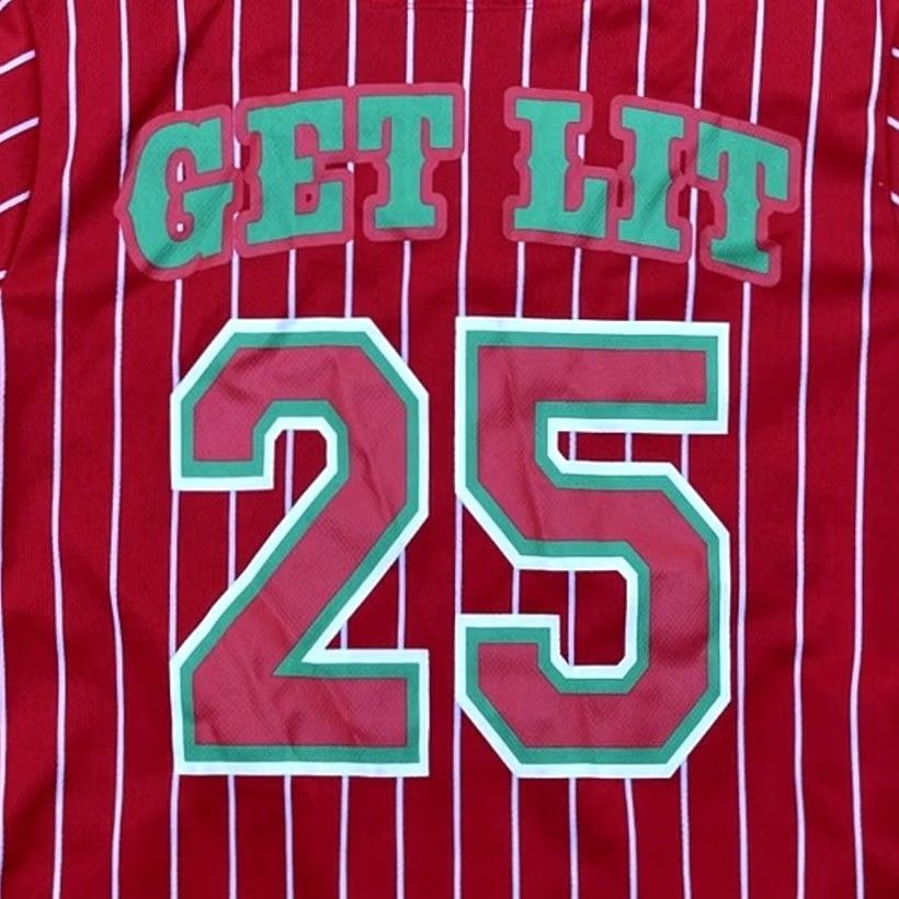 Vintage Spencers Baseball Jersey Mens Large Holiday Drinking Team "Get Lit" Christmas Red 19" Armpit 28" Shoulder to Hem Mens Size US L / EU 52-54 / 3 - 5 Thumbnail