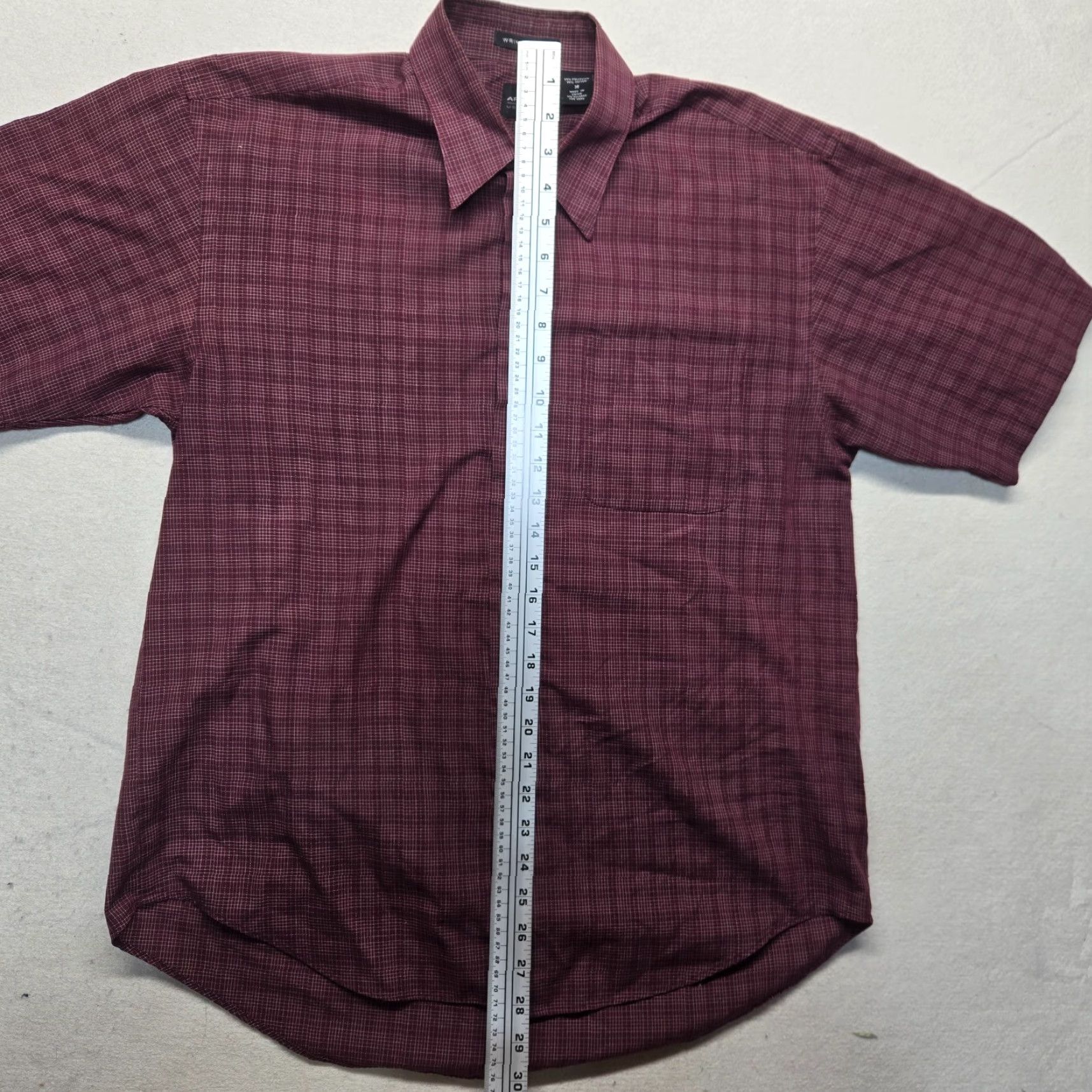 Arrow Arrow Purple Check Checkered Button Up Short Sleeve Men's Size M Medium Size US 31 - 6 Thumbnail