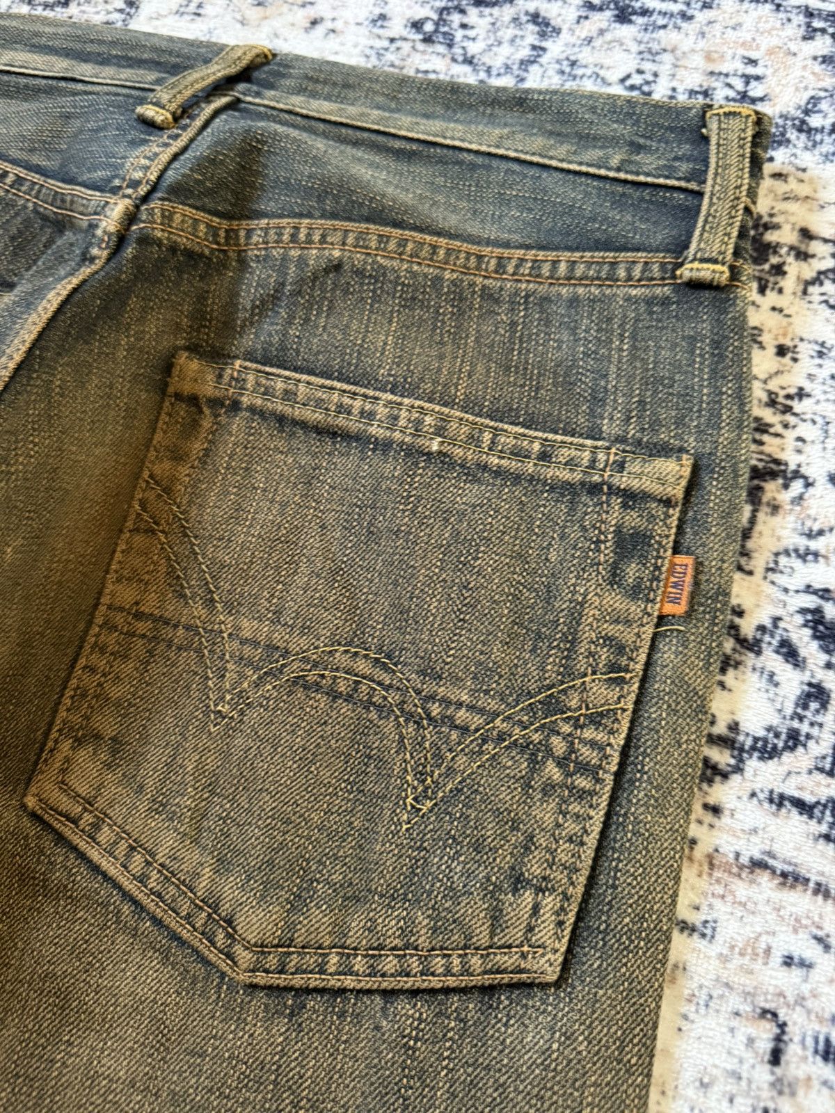 Beams Plus × Orslow Edwin 505 Mud Wash Patina Fade Selvedge Loose Jeans Size US 29 - 16 Thumbnail