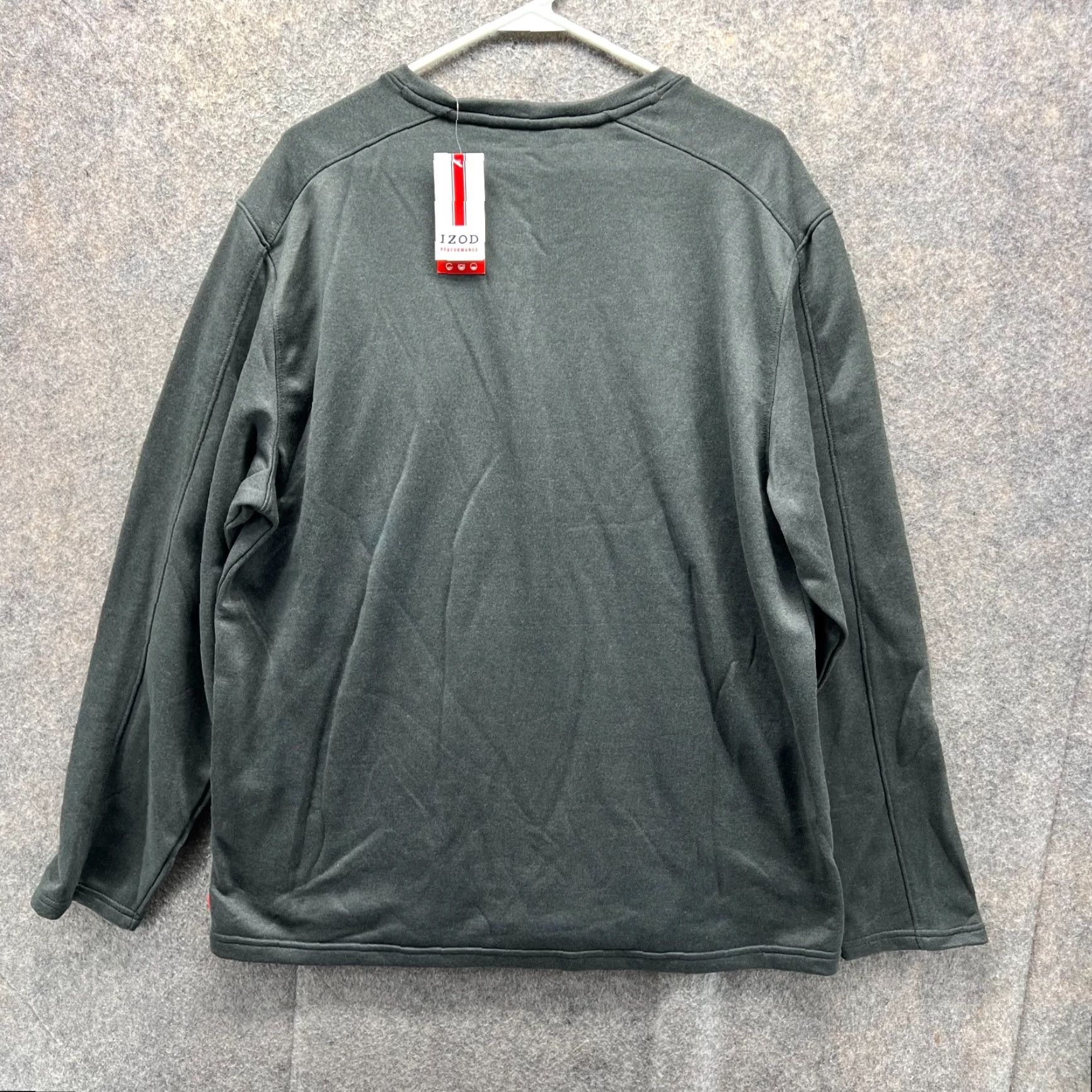 Izod Izod Sweater Men Large Adult Gray Performance Fleece Pullover V Neck Knit Pullover Regular Size L Gray Mens All Seasons 4518967 Size US L / EU 52-54 / 3 - 2 Thumbnail