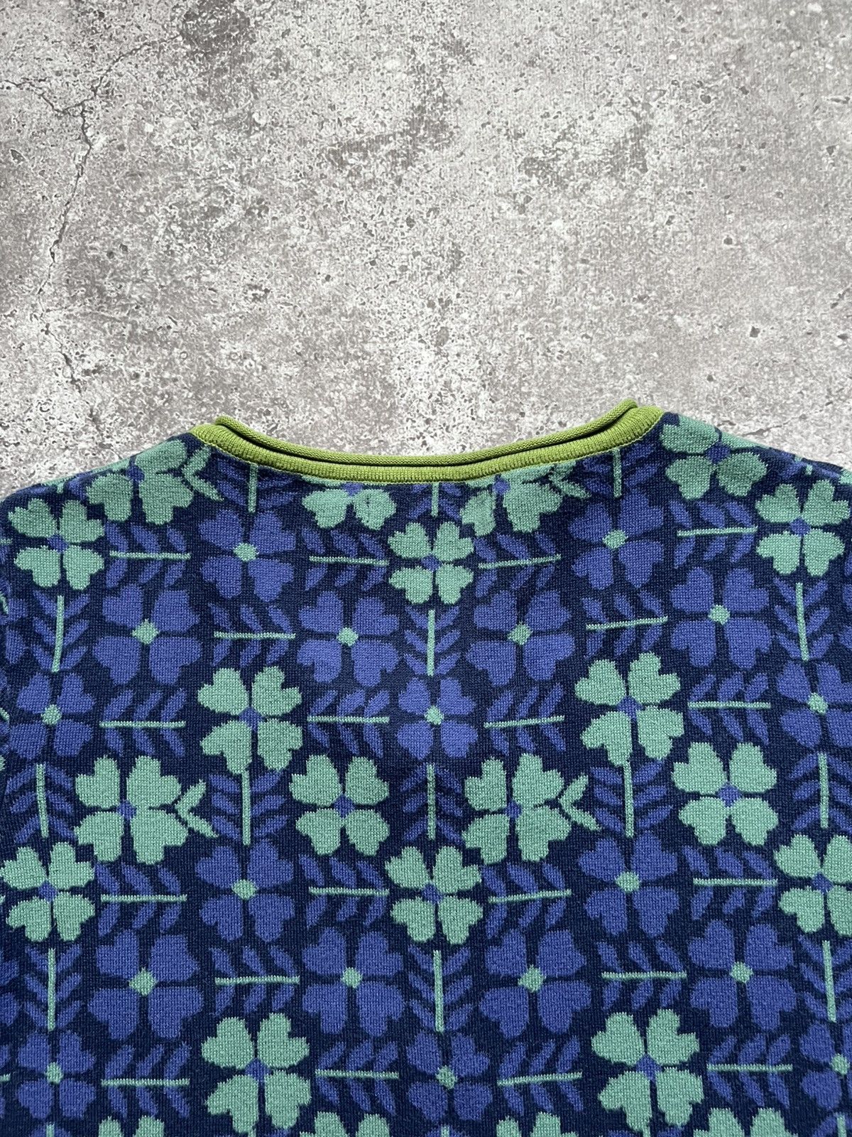Designer Gudrun Sjoden Floral Print Cotton Cardigan Sweater Size M / US 6-8 / IT 42-44 - 15 Thumbnail