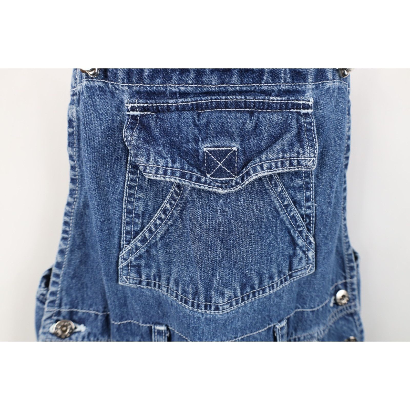 Vintage Vintage 90s Streetwear Faded Denim Jean Shortalls Overalls Size 28" / US 6 / IT 42 - 5 Thumbnail