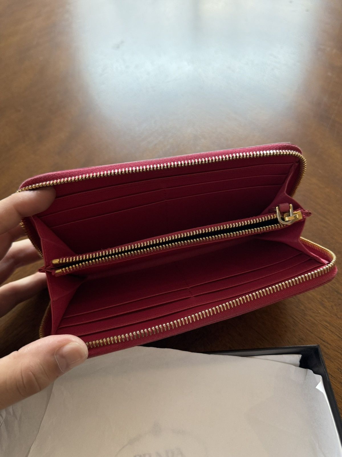Prada Prada Zipper Wallet Pink W/ Box Size ONE SIZE - 6 Thumbnail