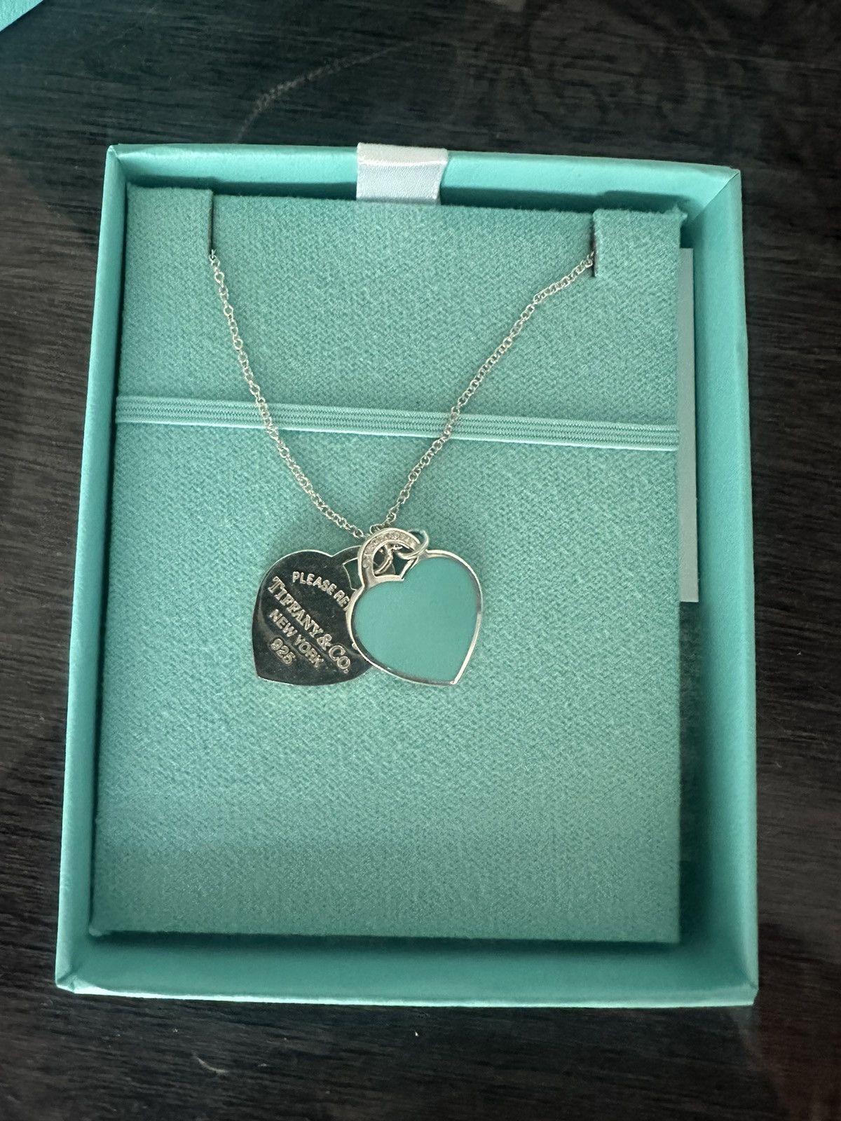 【Tiffany&Co】☆人気☆Tiffany Blue Double Heart Tag Pendant VTG Tiffany & Co. Double Heart Pendant Necklace 925 Sterling