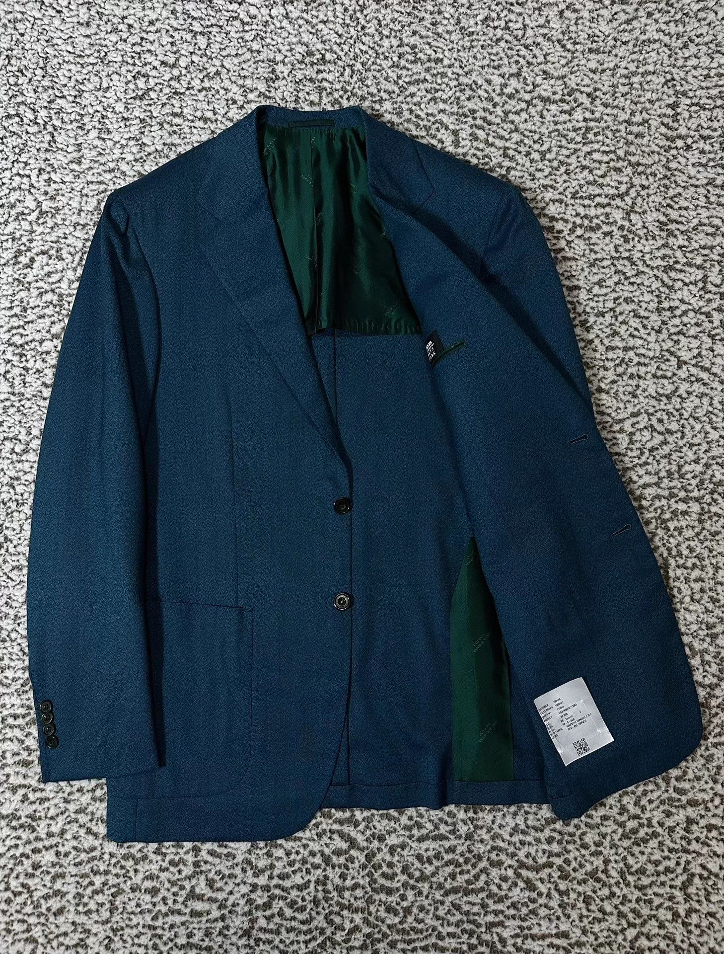 Kiton Kiton 100% Cashmere Peacock Blue Men's Blazer Size US M / EU 48-50 / 2 - 2 Thumbnail