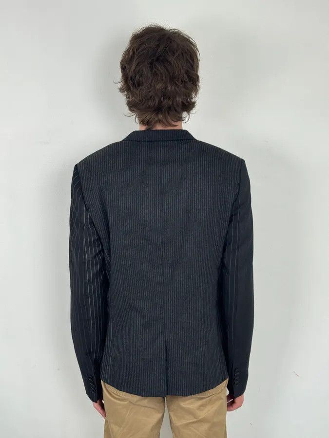 Dior 2010s Dior Grey Wool White Pinstripe Blazer Jacket by Kris Van Assche Size 42R - 3 Thumbnail