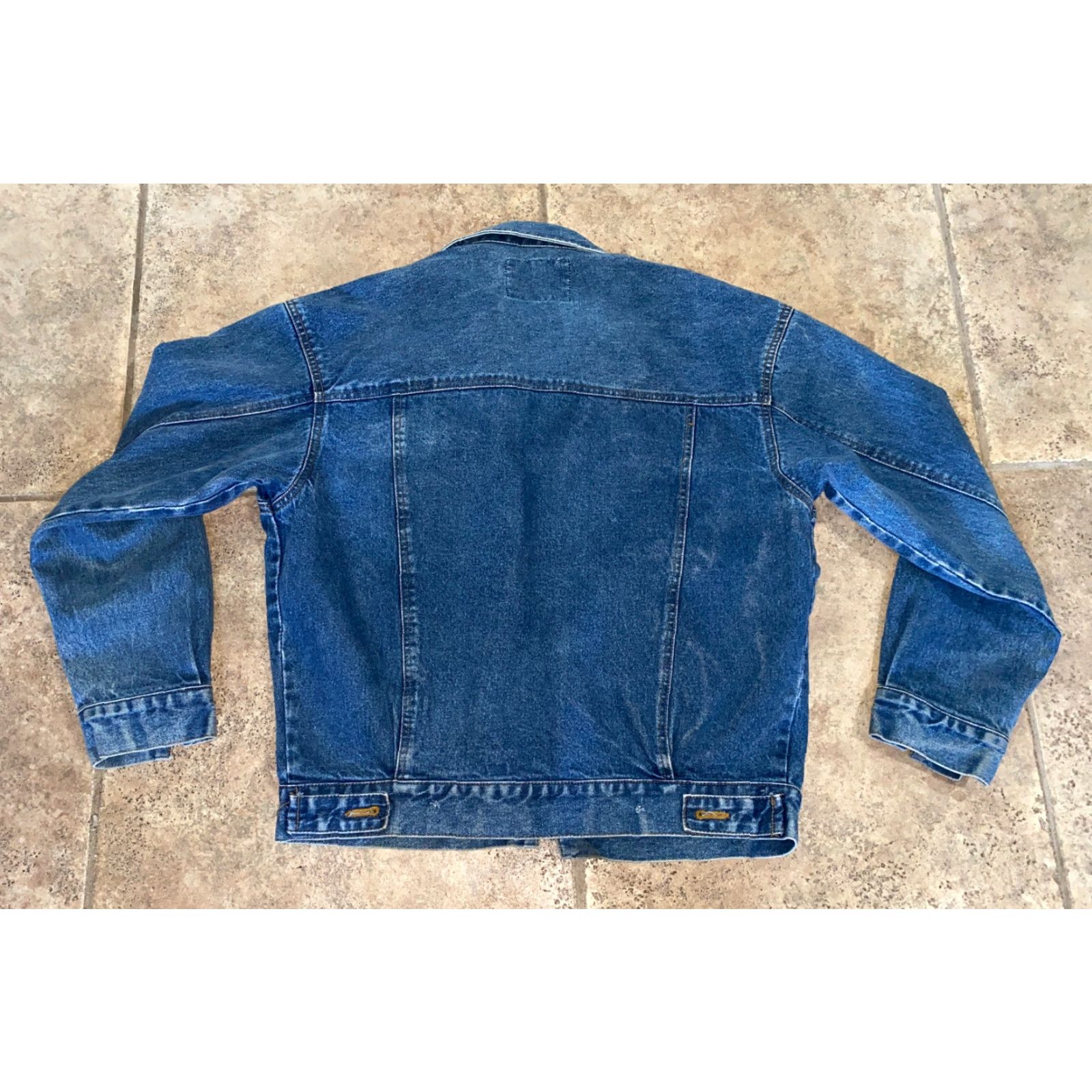 Denime SHARUI JEAN JACKET Shirt Men M Blue Denim Silver City Las Vegas 2 Buttons Only Casual Vintage-Inspired Size US 31 - 5 Thumbnail