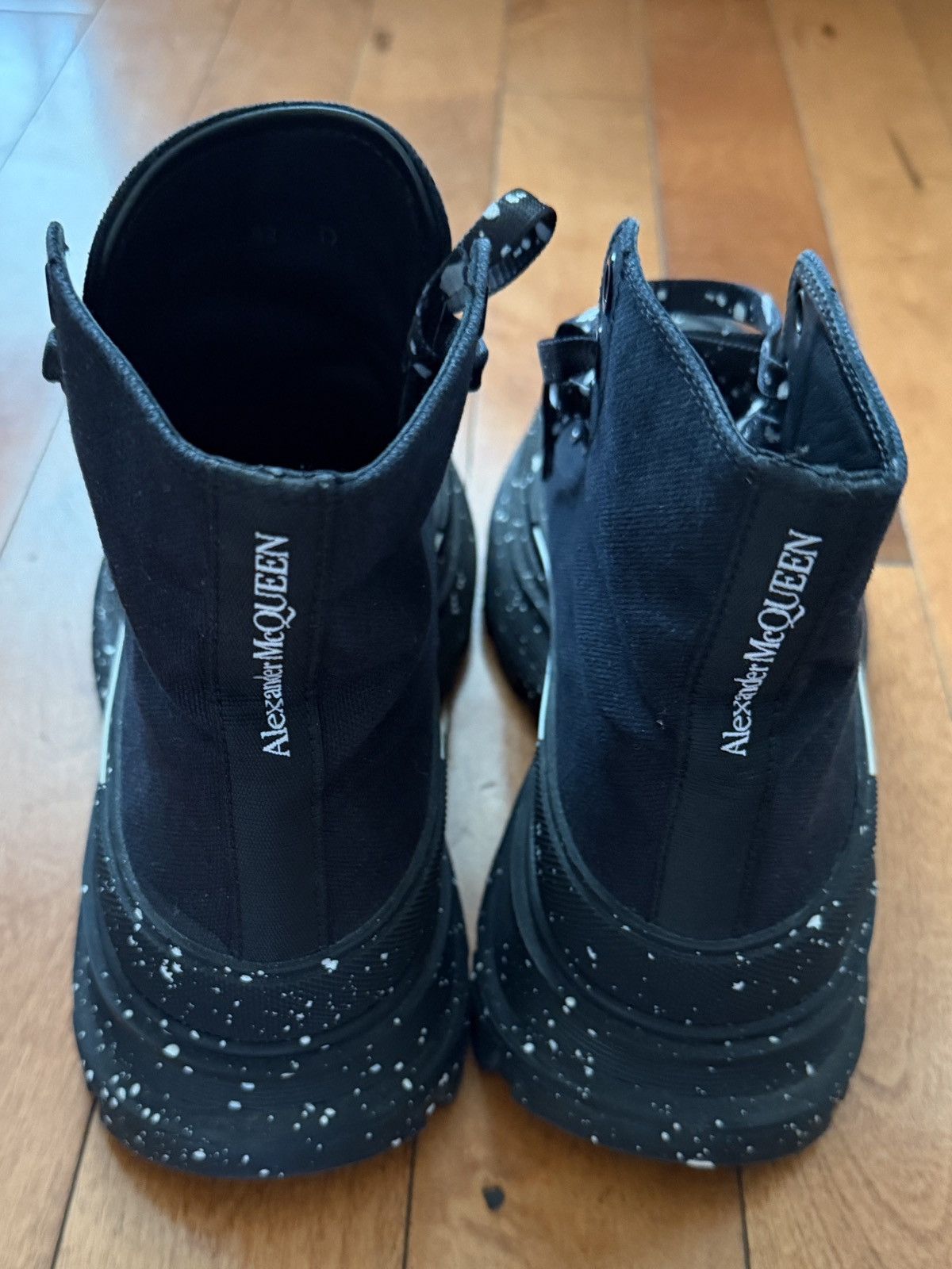 Alexander McQueen Tread Slick Boot in Black White Paint Splatter Size US 9 / EU 42 - 4 Thumbnail