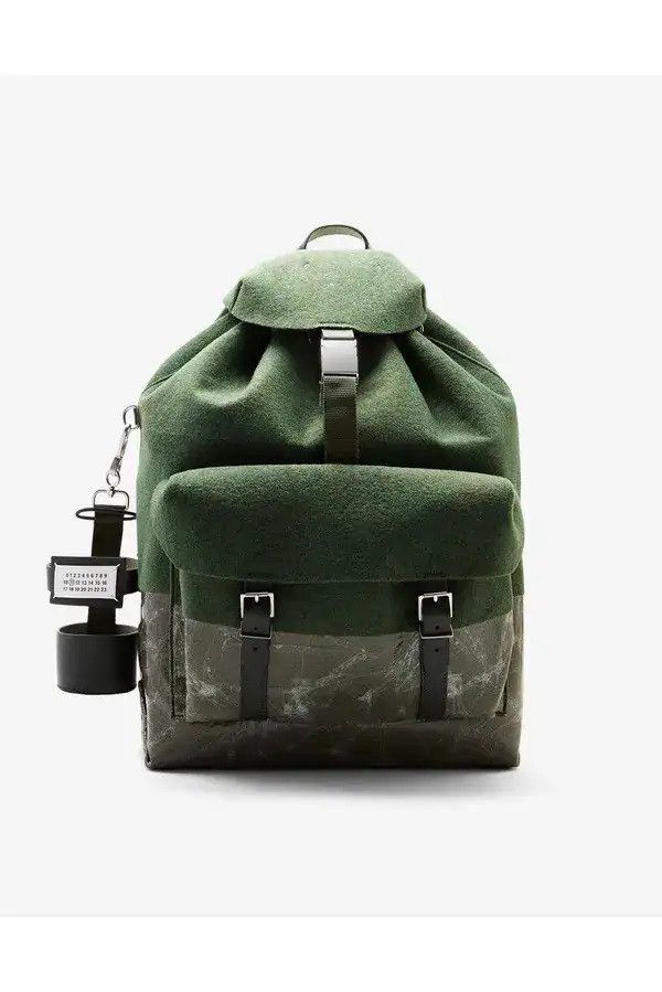 Maison Margiela Margiela FW21 Backpack - Green Felt & Calf Leather Size ONE SIZE - 18 Thumbnail
