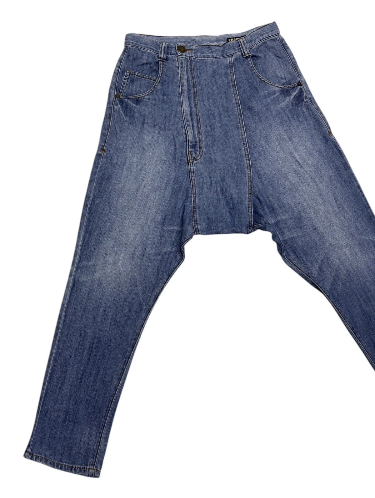 Frapbois × Issey Miyake × Vintage ISSEY MIYAKE DROP CROTCH FRAPBOIS DENIM PANTS Size US 32 / EU 48 - 2 Thumbnail