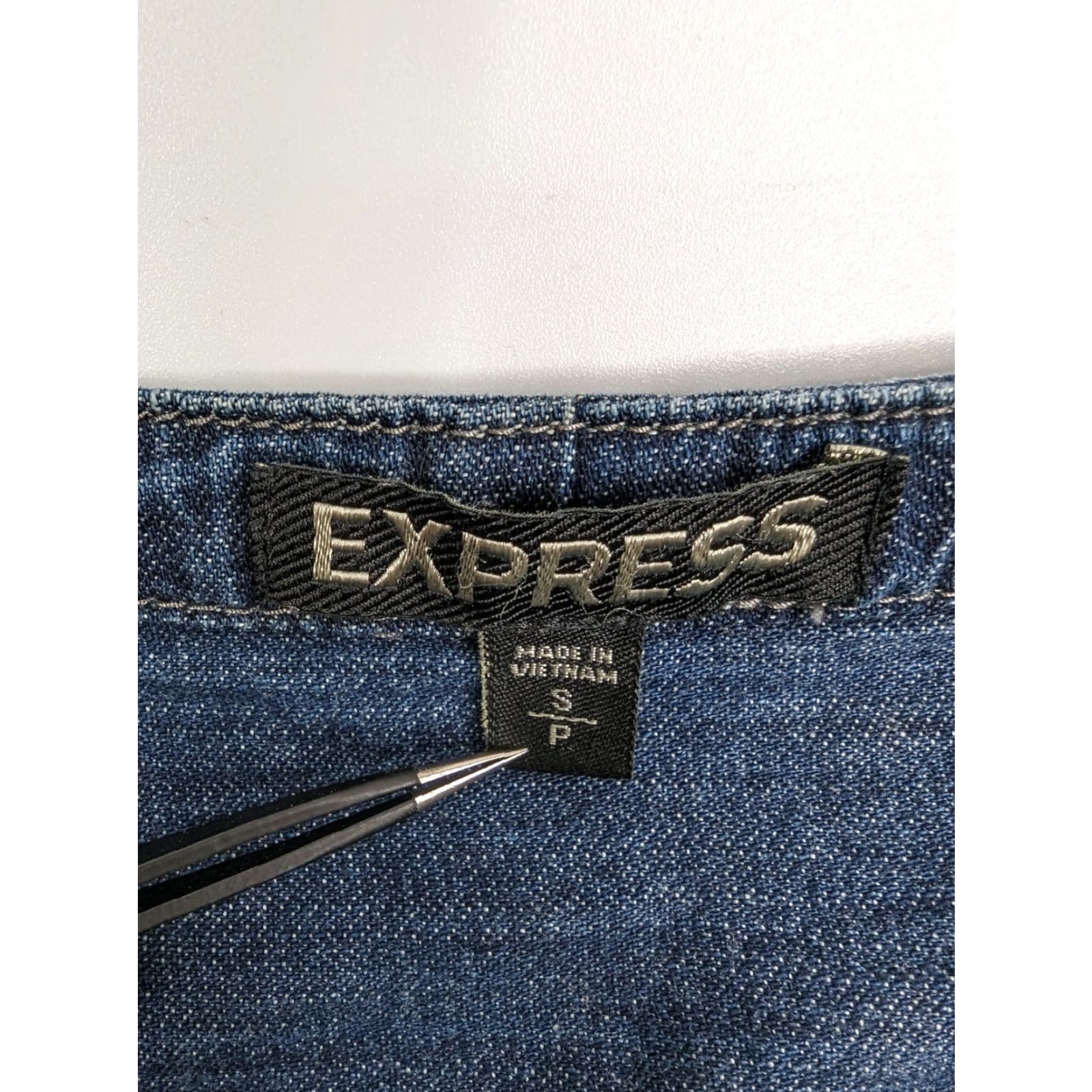 Express EXPRESS Blue Chambray Denim Mini Shirt Dress Tunic Roll Tab Sleeves Womens Small Size S / US 4 / IT 40 - 7 Thumbnail