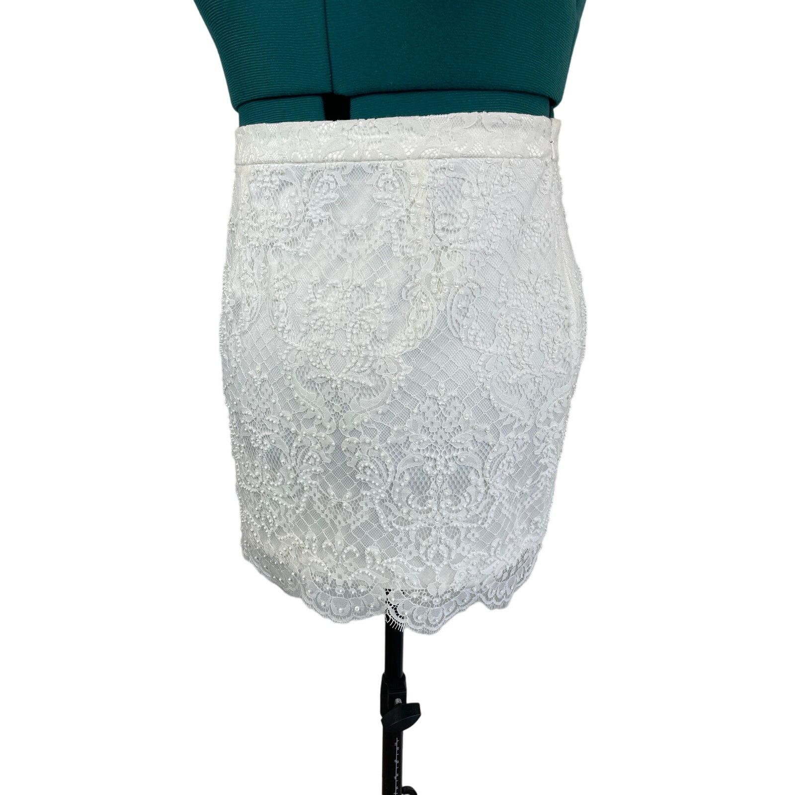 Other Forever New White Beaded Mini Skirt, Size 8 Size 30" / US 8 / IT 44 - 7 Thumbnail
