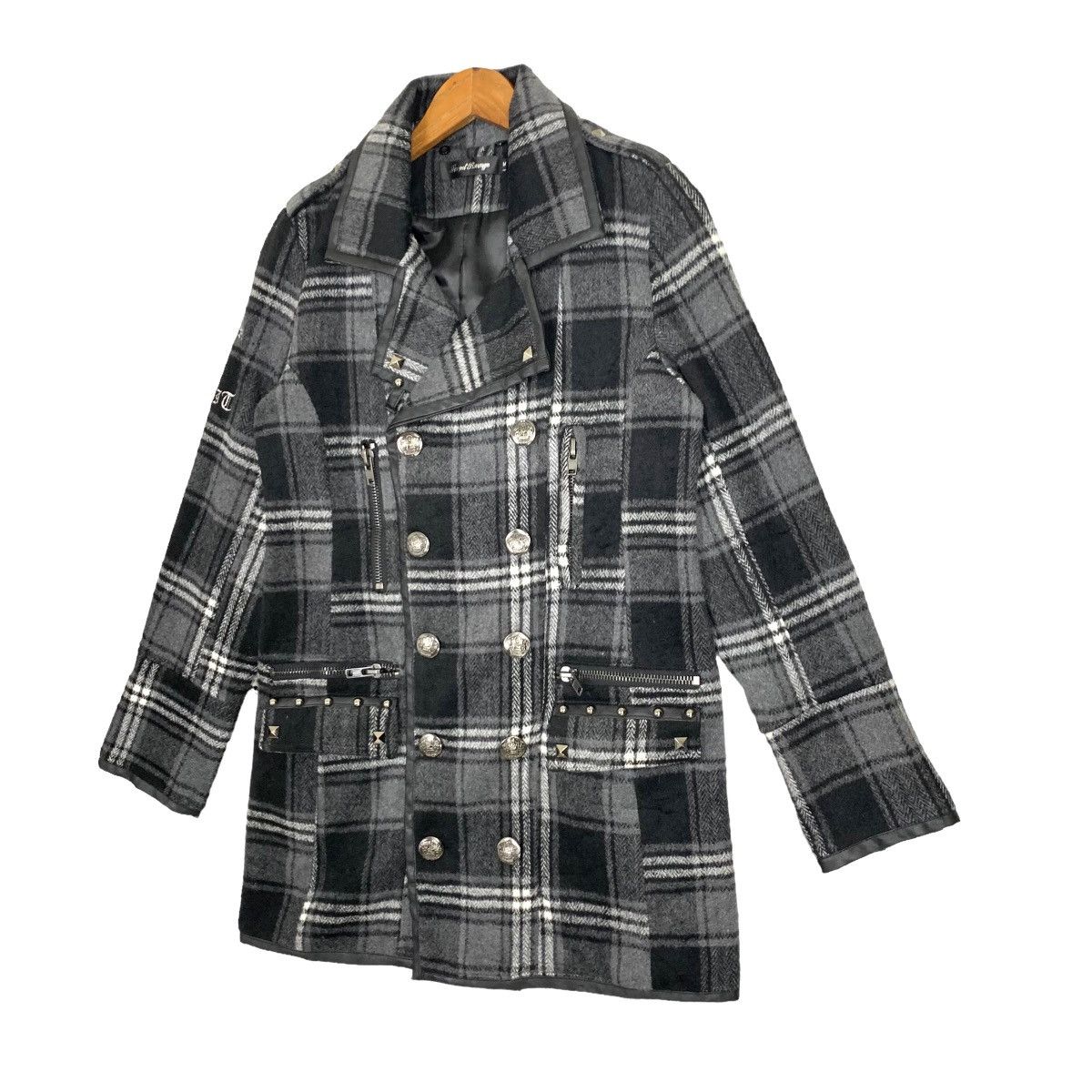 Japanese Brand Vintage Sexpot Revenge Punk Wool Double Breasted Trench Coat Size M / US 6-8 / IT 42-44 - 5 Thumbnail