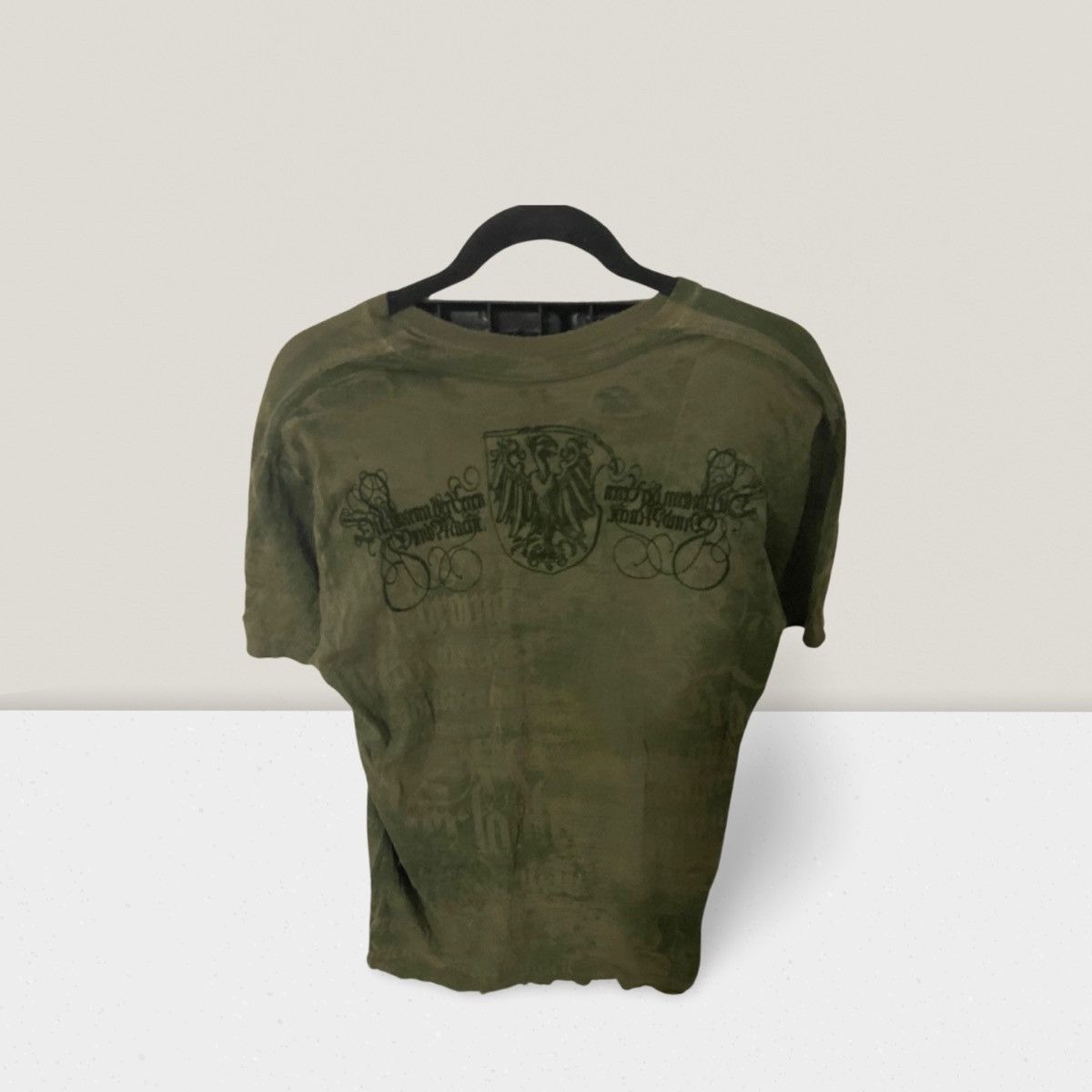 Affliction × Vintage Vintage Affliction Embossed Skull Knight Green T-Shirt Size US M / EU 48-50 / 2 - 2 Thumbnail