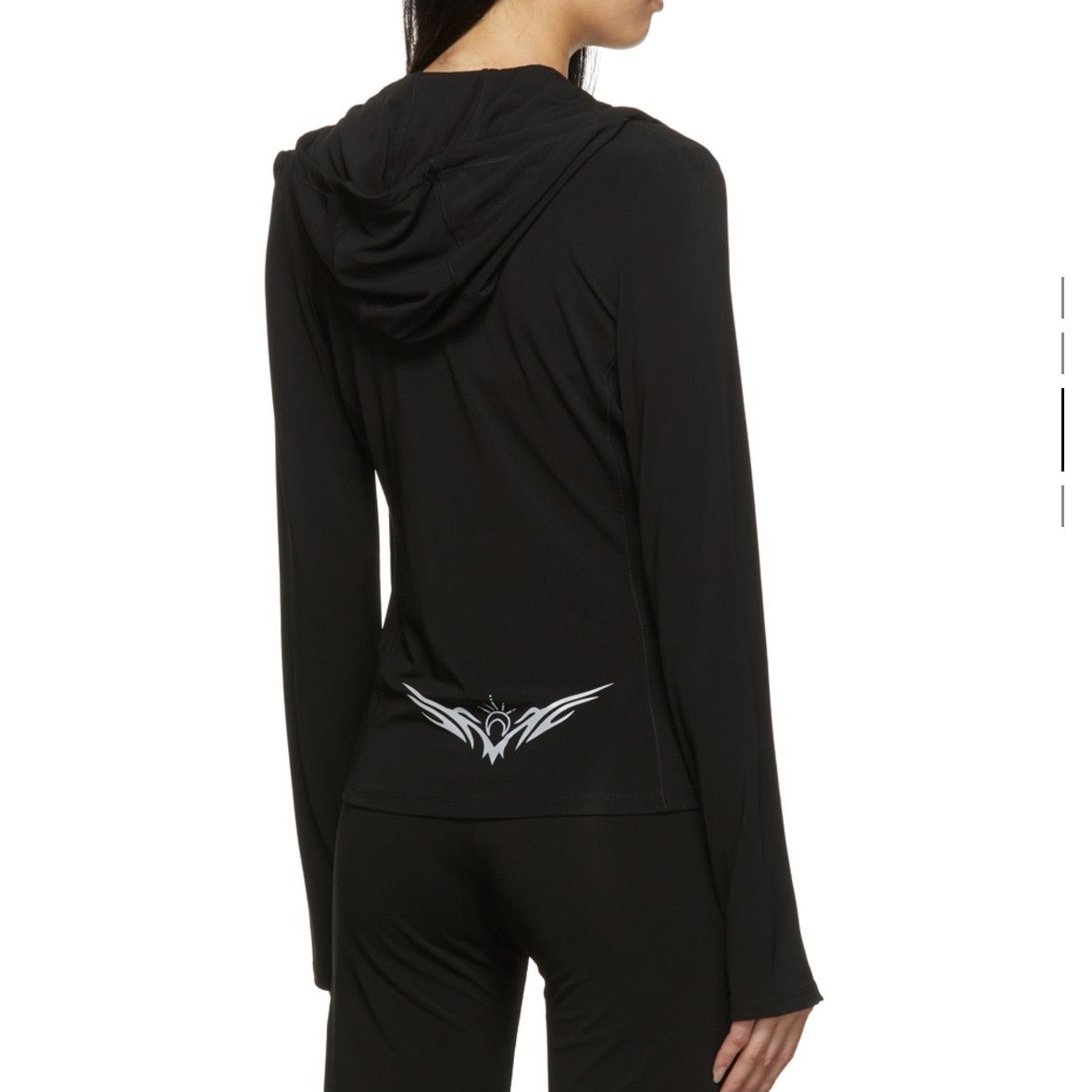 Marine Serre MARINE SERRE : Black Moon Hooded Jacket Size XS / US 0-2 / IT 36-38 - 3 Thumbnail