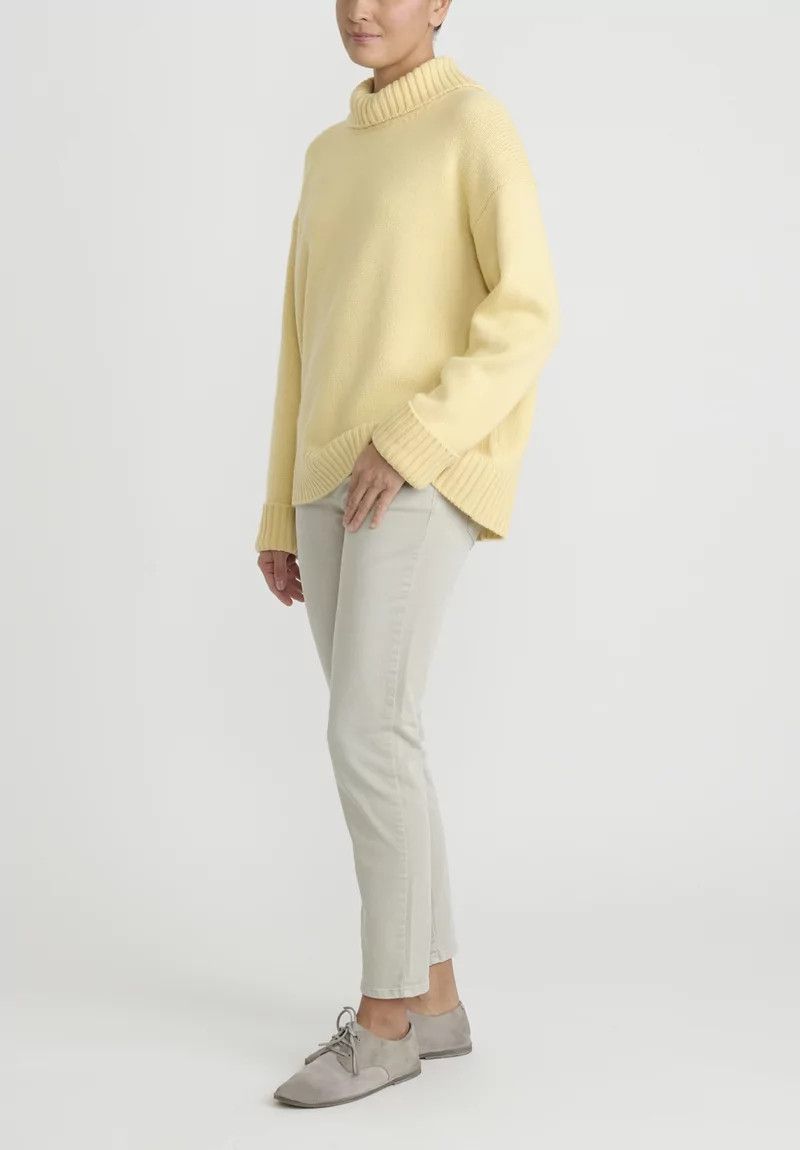 Jil Sander o1y1025 Turtleneck Cashmere Blend Sweater in Yellow Size S / US 4 / IT 40 - 5 Thumbnail